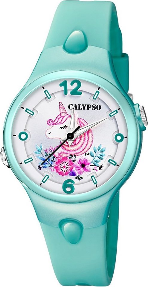 CALYPSO WATCHES Quarzuhr Calypso Kinder Jugend Uhr Analog, Kinder, Jugend  Armbanduhr rund, Kunststoffarmband grün, Casual