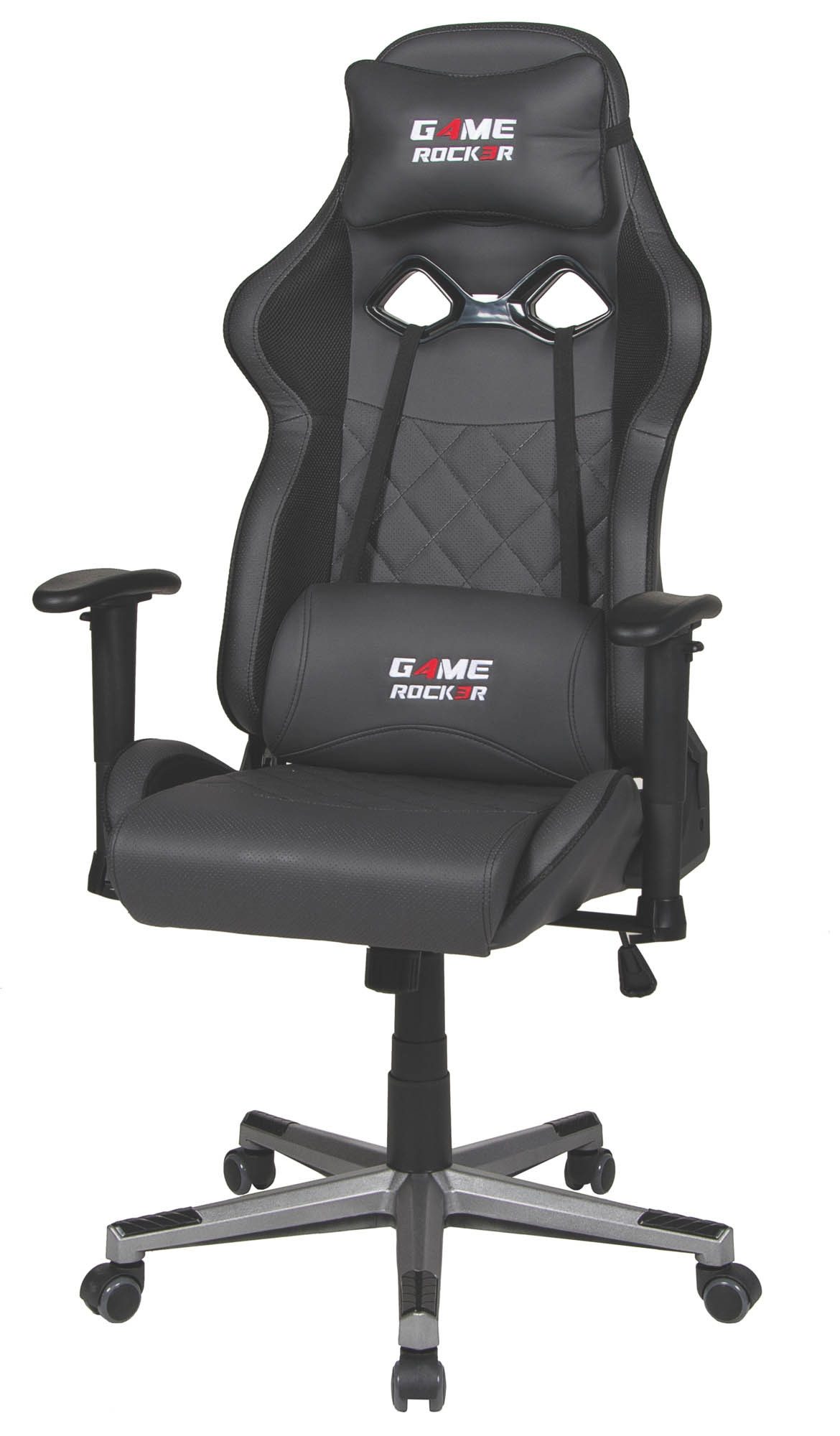 Duo Collection Gaming-Stuhl Game-Rocker, ergonomisch, Anthrazit / Schwarz - 66x128x66 (BxHxT)