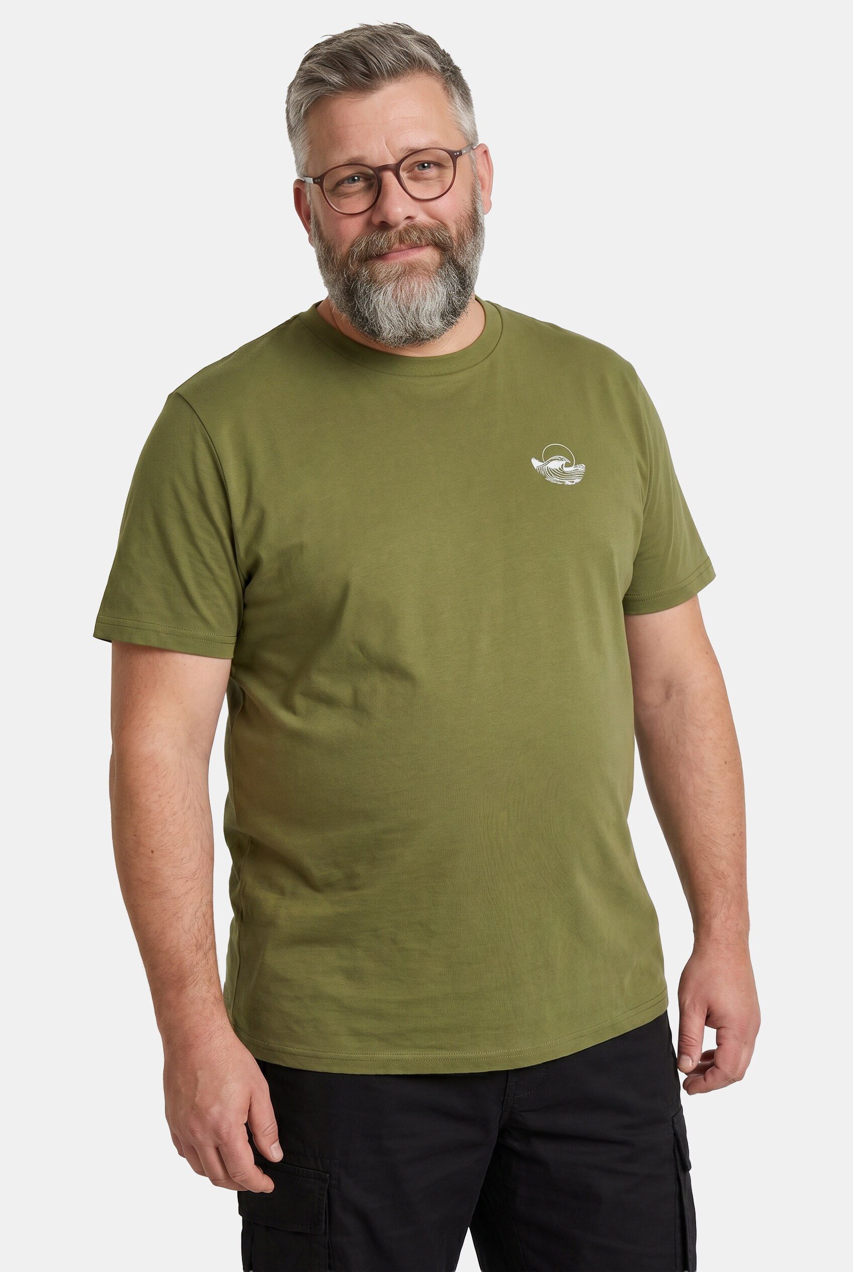 Men Plus T-Shirt T-Shirt Halbarm kleiner Print