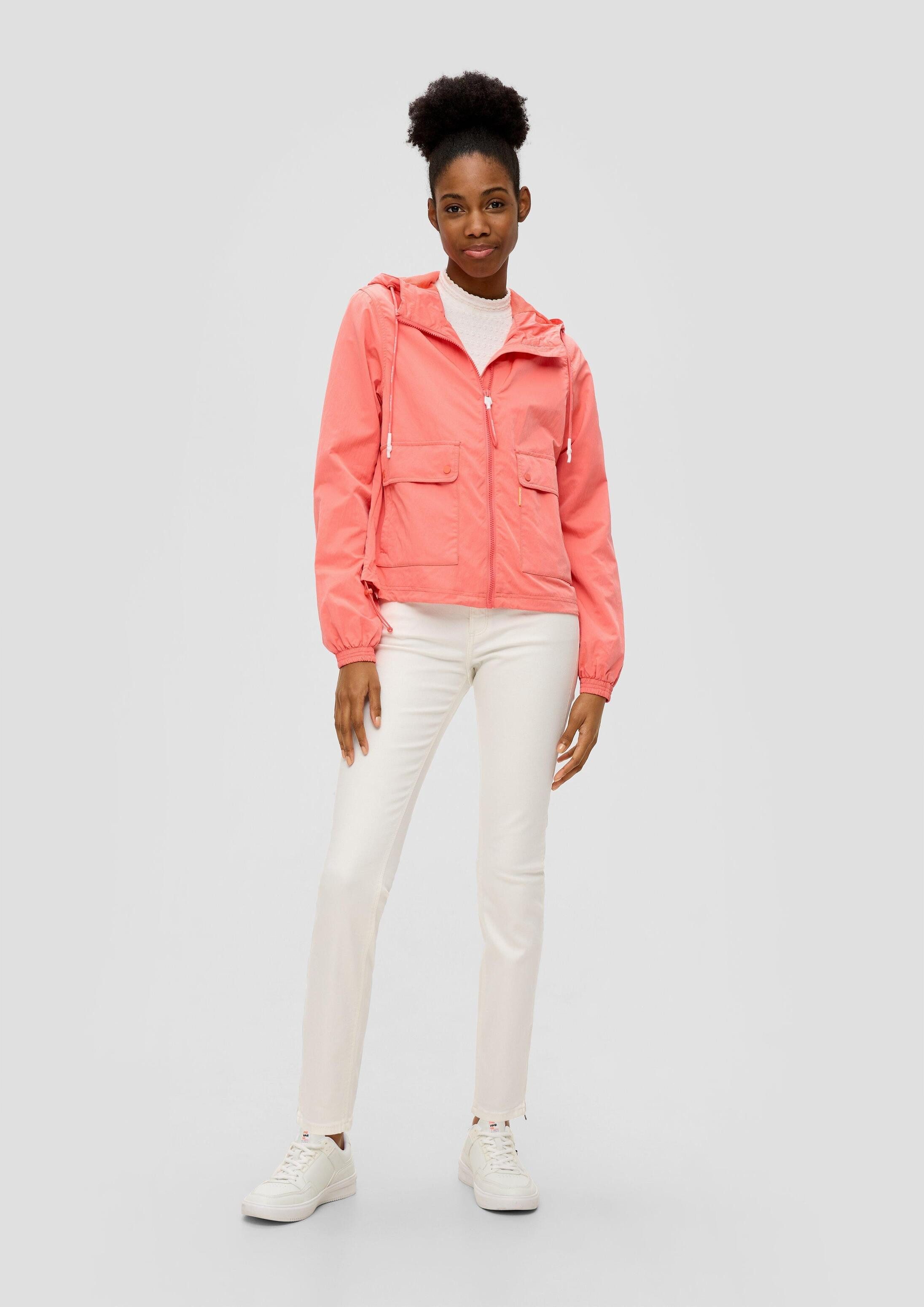 QS Funktionsjacke Outdoor-Jacke Kapuzenjacke mit Crinkle-Struktur