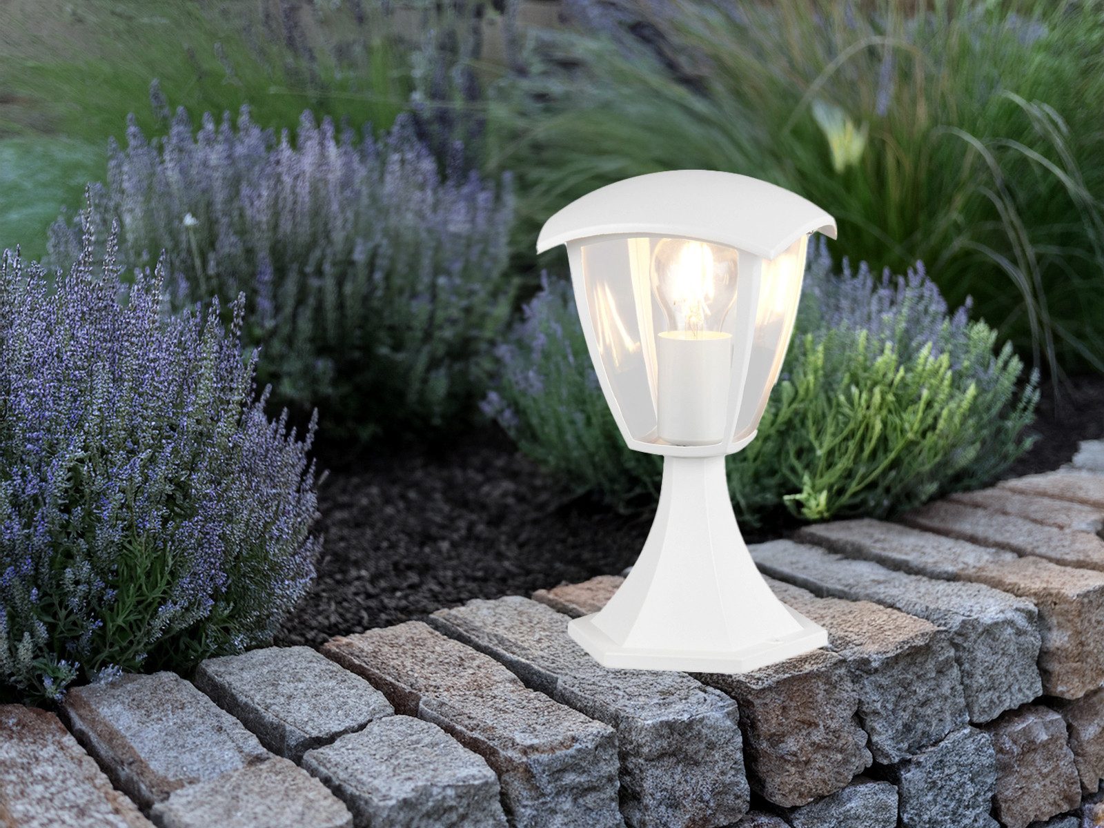 TRIO Leuchten LED Sockelleuchte, LED wechselbar, warmweiß, Wegbeleuchtung Garten-leuchten mit Strom aus Aluminium, Höhe 30cm