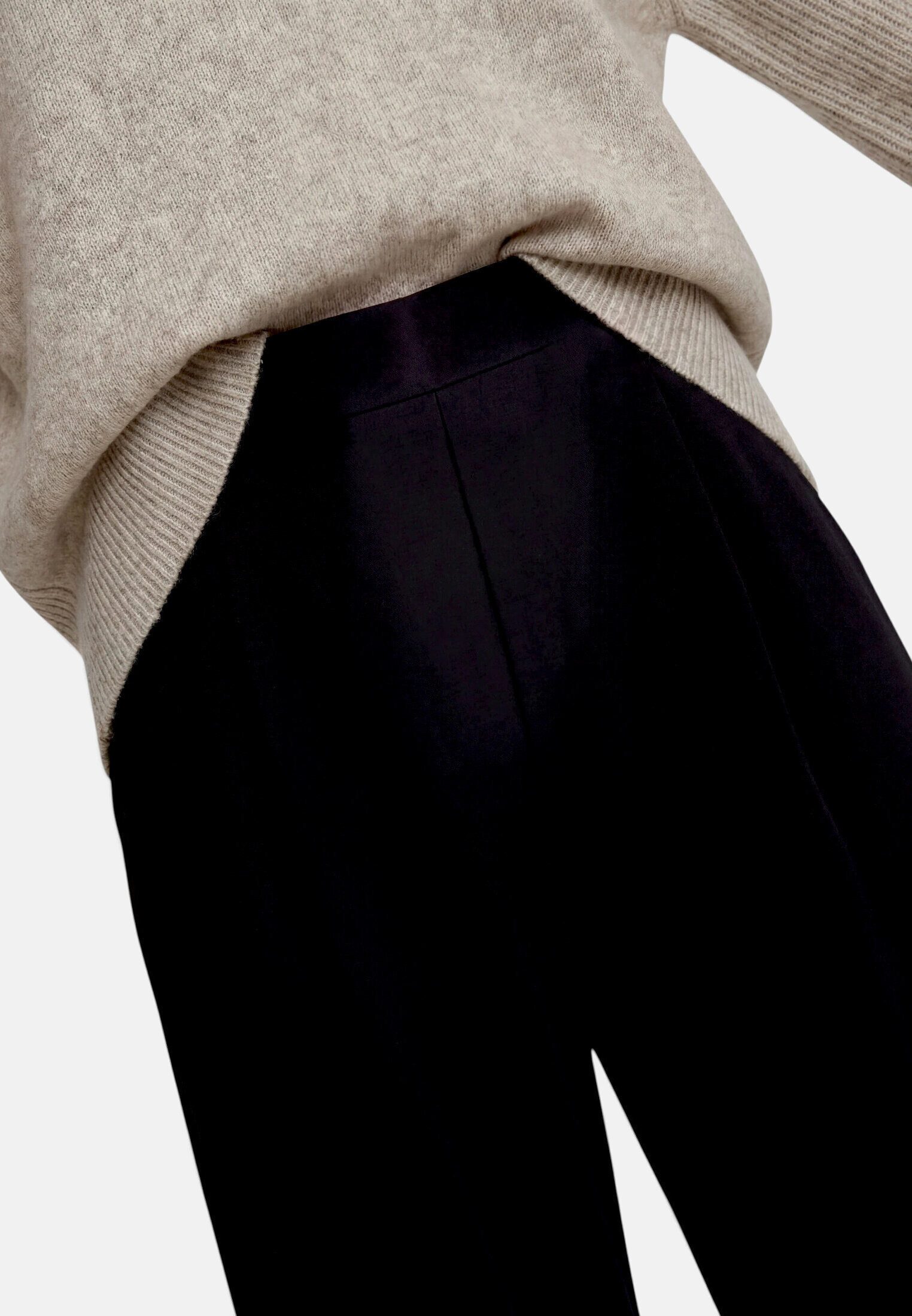 Zero Stoffhose Damen mit Bundfalten Material
