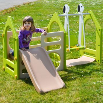 LittleTom Rutsche Kinder Spielplatz ab 1 Jahr Garten Spielturm Baby, 155x135 Rutsche mit Schaukel