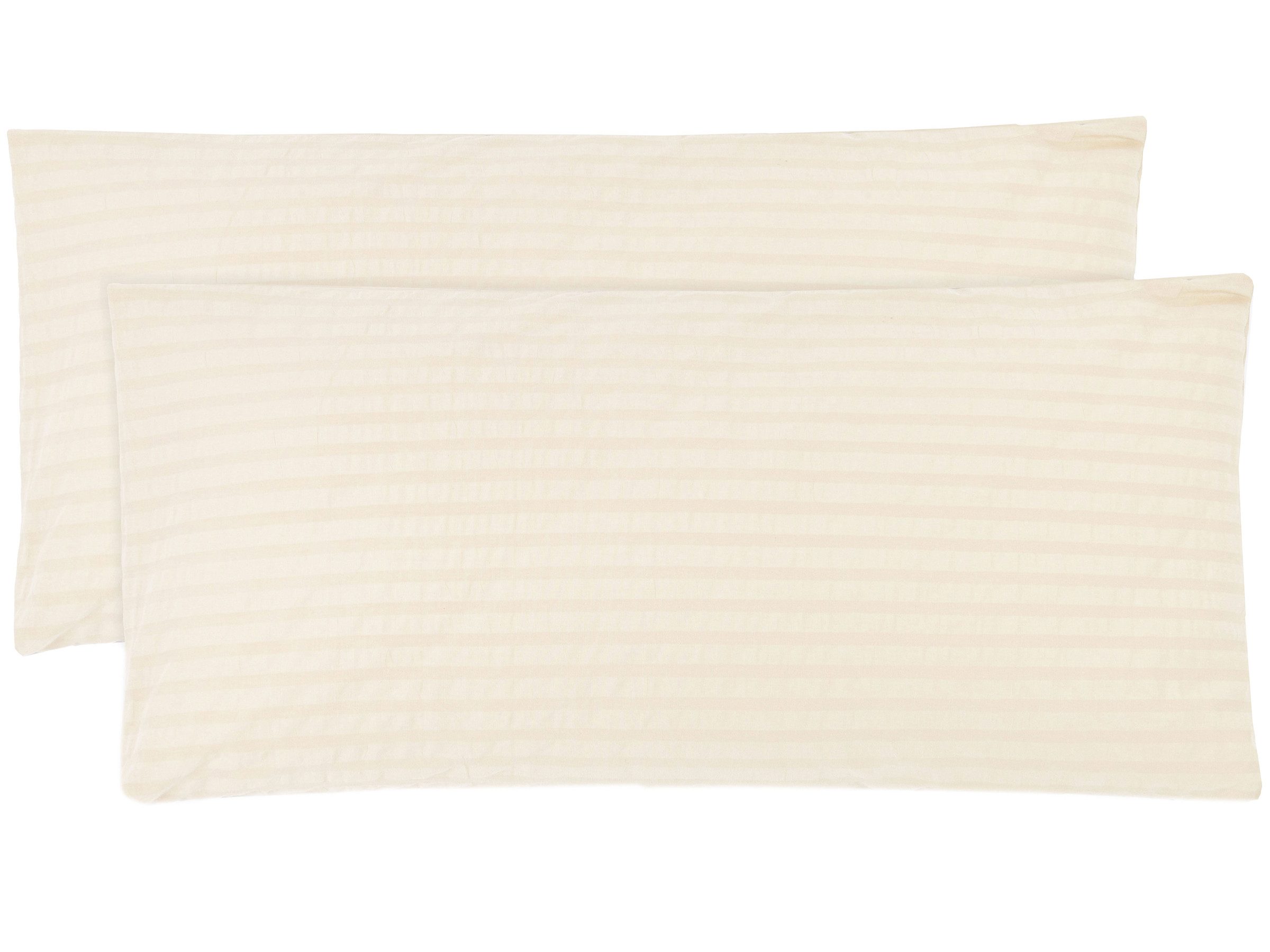 ZOLLNER Kissenbezug, (2 Stück), 40 x 80 cm, 100% Baumwolle, vom Hotelwäschespezalisten, Seersucker