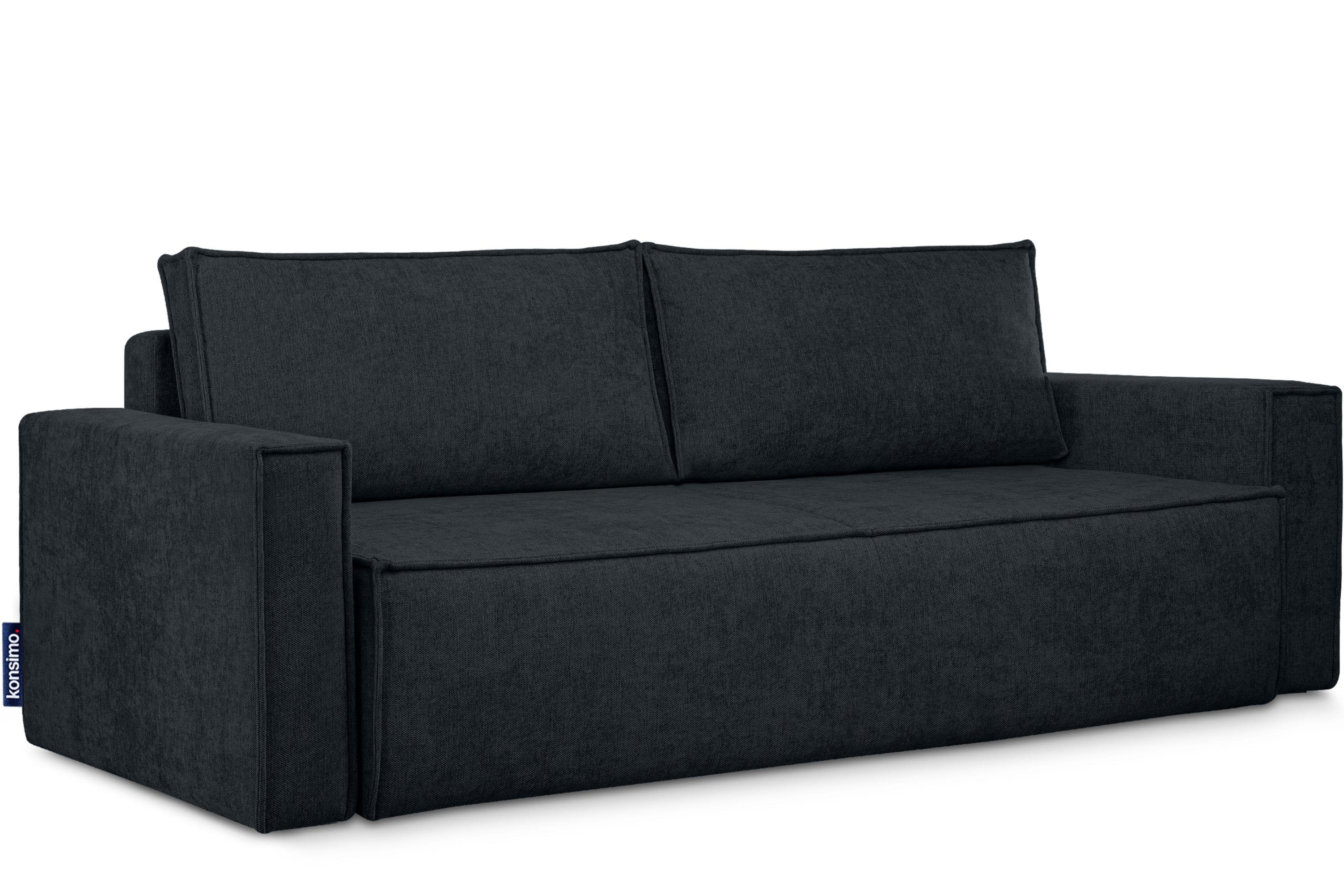KONSIMO® 3-Sitzer NAPI Sofa mit Schlaffunktion & massivem Gestell, hergestellt in der EU, Couch für Dauerschläfer, mit Wellenunterfederung, Großer Bettkasten