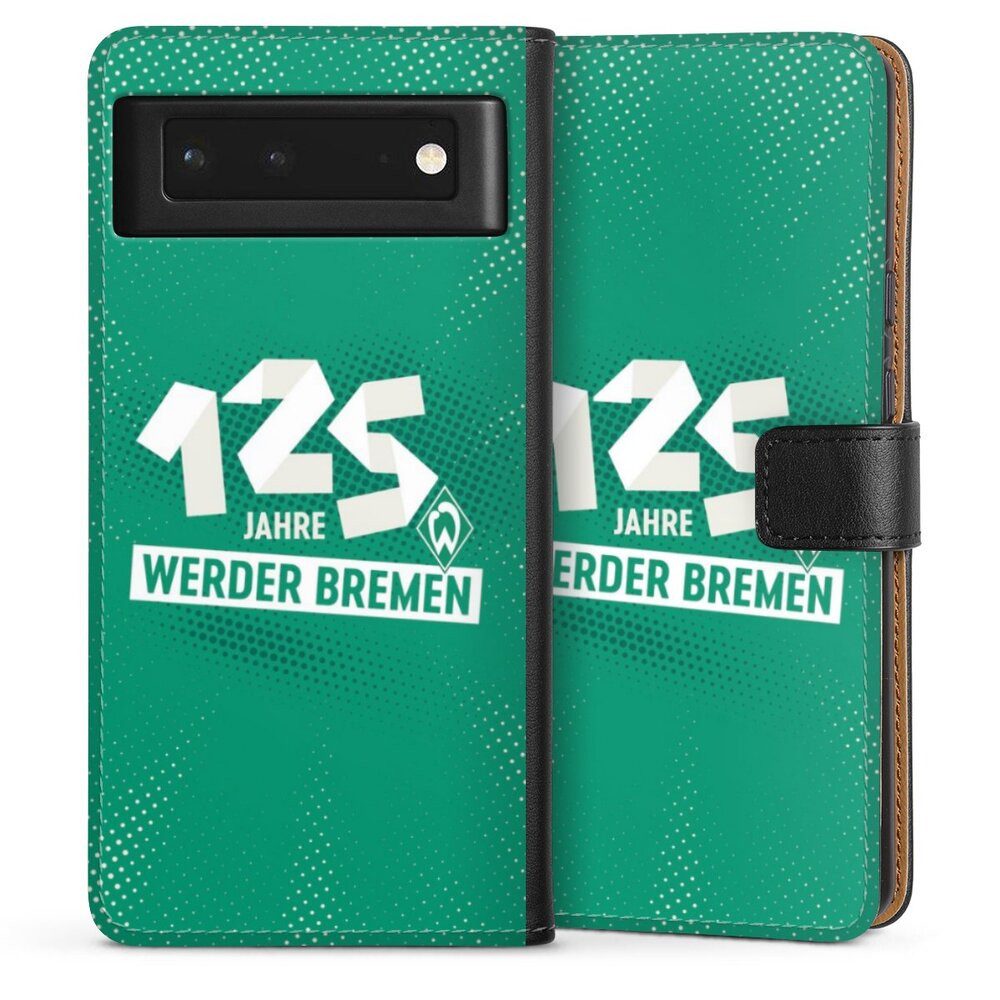DeinDesign Handyhülle 125 Jahre Werder Bremen Offizielles Lizenzprodukt, Google Pixel 6 Hülle Handy Flip Case Wallet Cover Handytasche Leder