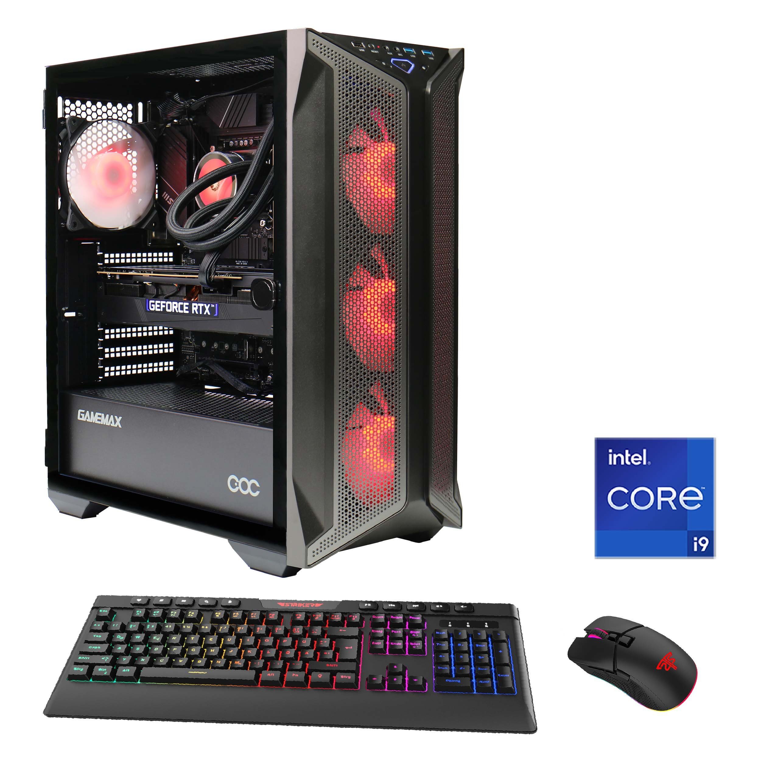 GAMEMAX Brufen C1 7013 Gaming-PC (Intel® Core i9 13900KF, RTX 4090, 32 GB RAM, 2000 GB SSD, Wasserkühlung, DDR5, PCIe SSD Gen4, Windows 11)