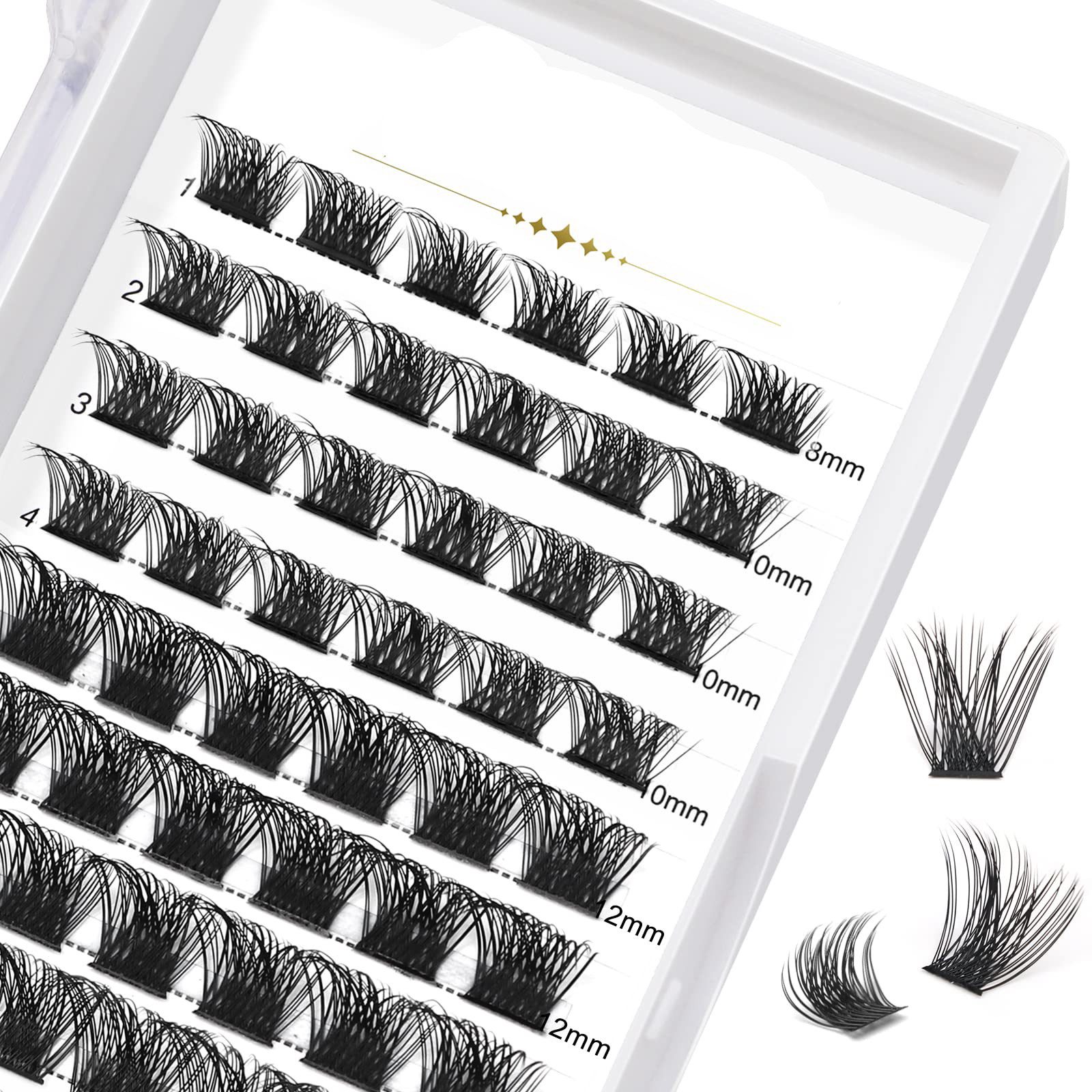 Einzelwimpern Falsche Wimpern Dicht 8–16 mm Wimpernverlängerung wiederverwendbar