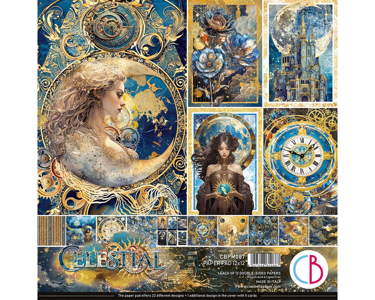 Ciao Bella Motivpapier Celestial, 12 Blatt, 30,5 x 30,5 cm