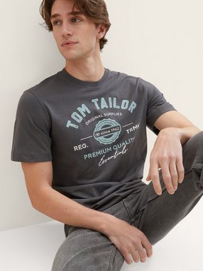 TOM TAILOR T-Shirt Logo T-Shirt 2-er Pack Kurzarm Set mit Logo Print (2-tlg) 6356 in Grau-2