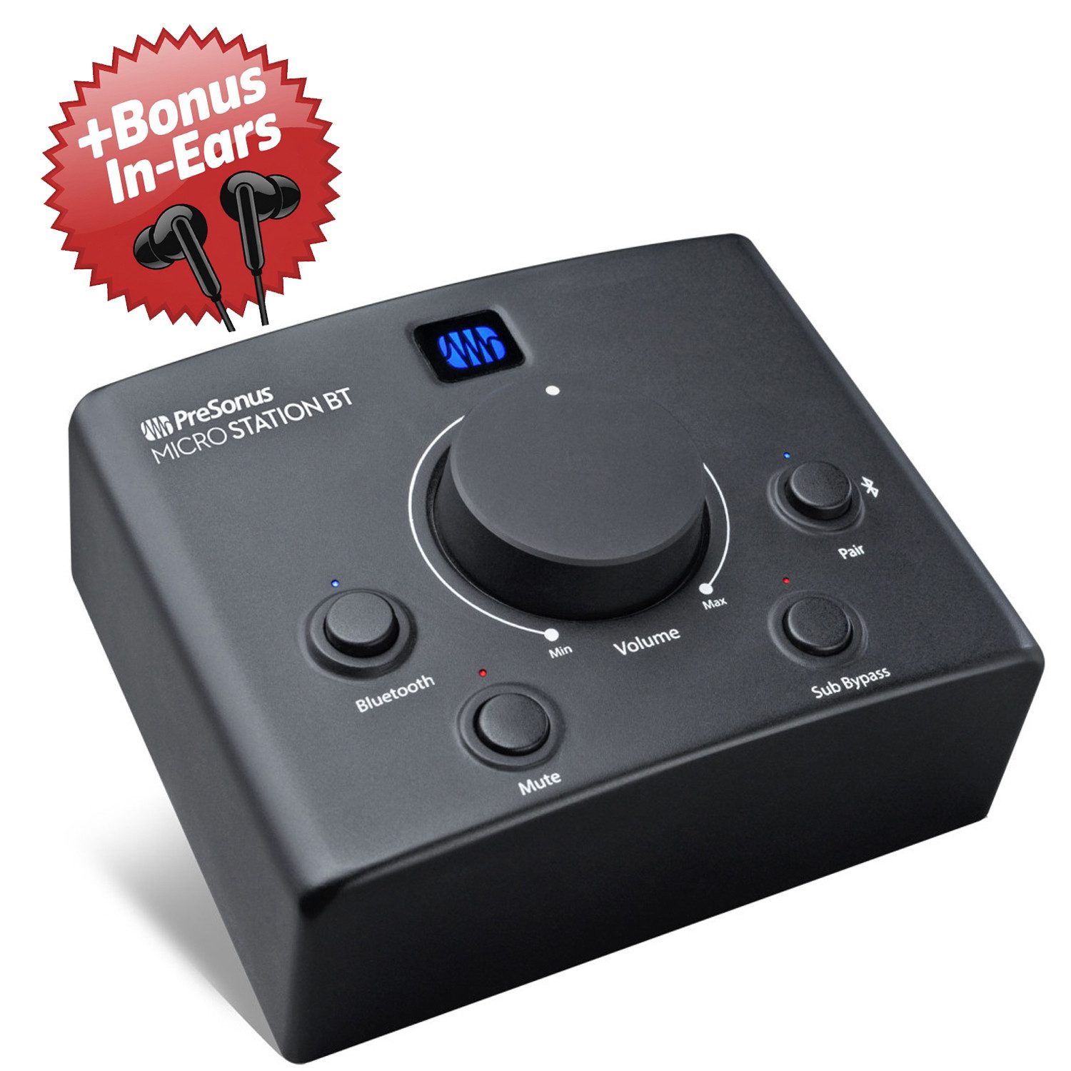 Presonus Presonus Micro Station BT Monitor-Controller + Bonus In-Ear Kopfhörer Digitales Aufnahmegerät (Monitor-Controller)