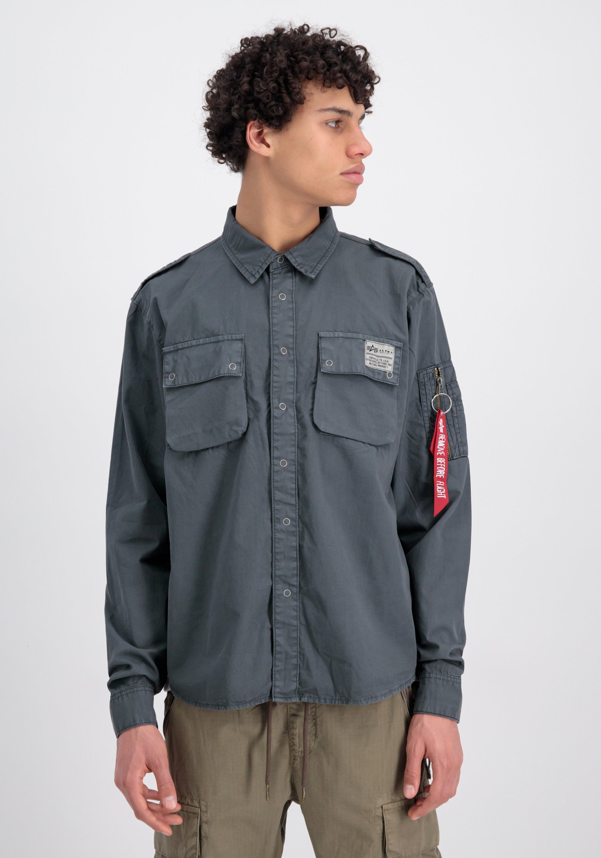 Military Industries - Overshirts Alpha Hemdjacke Alpha grey vintage Urban Shirt Industries Men