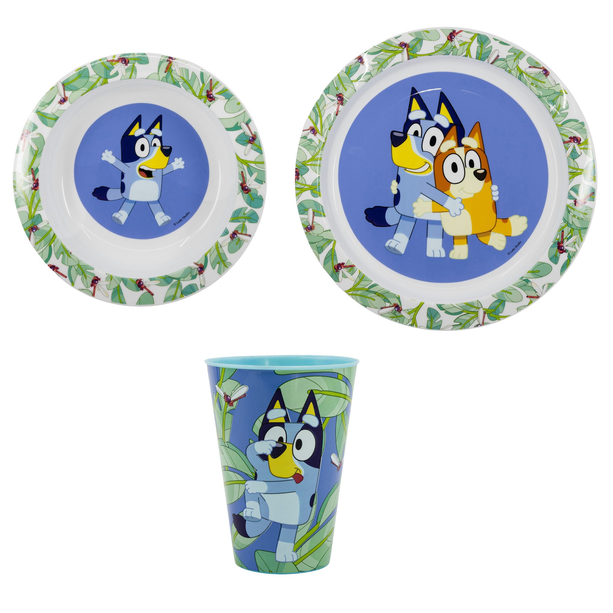 Kindergeschirr-Set Bluey und Bingo Kinder Geschirr-Set 3 teilig