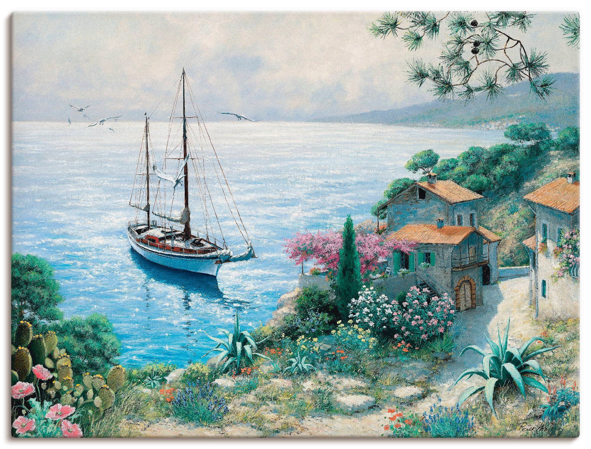 Artland Leinwandbild Die Bucht, Boote & Schiffe (1 St), auf Holzrahmen gespannt