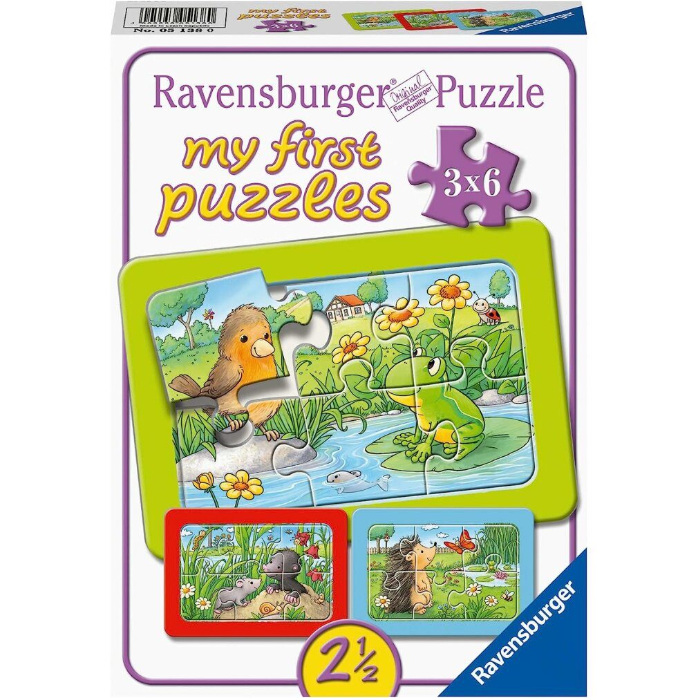 Ravensburger Puzzle Mein erstes Puzzle Tiere aus dem Garten 3x6 Teile, Puzz günstig online kaufen