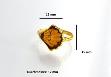 MyBer® Schmuckset Bernstein Schmuck Set Halskette Pendant Ohrringe Ring Muscheln Damen Silber 925 vergoldet (5-tlg)