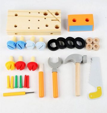 XDeer Spiel-Werkzeugstation Werkzeug Kinder Spielzeug ab 2 3 4 Jahre,Werkzeugwagen, Kinderwerkzeug Holzspielzeug,Geschenk Kinderspielzeug für kinder
