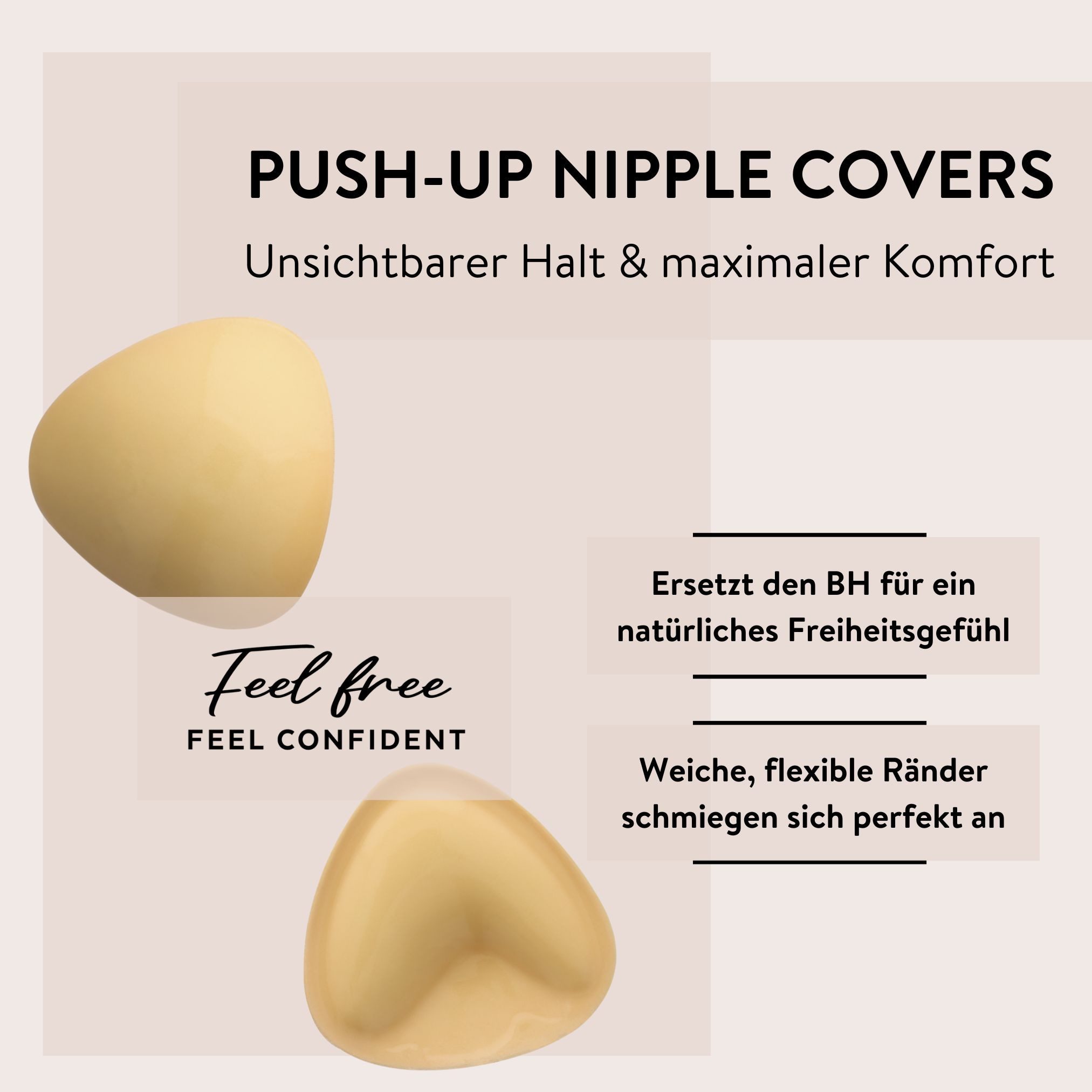 PARSA Beauty Set: Push-up-BH Lifestyle Push-up Nipple Covers mit beidseitiger Klebefläche (A–D Cup)
