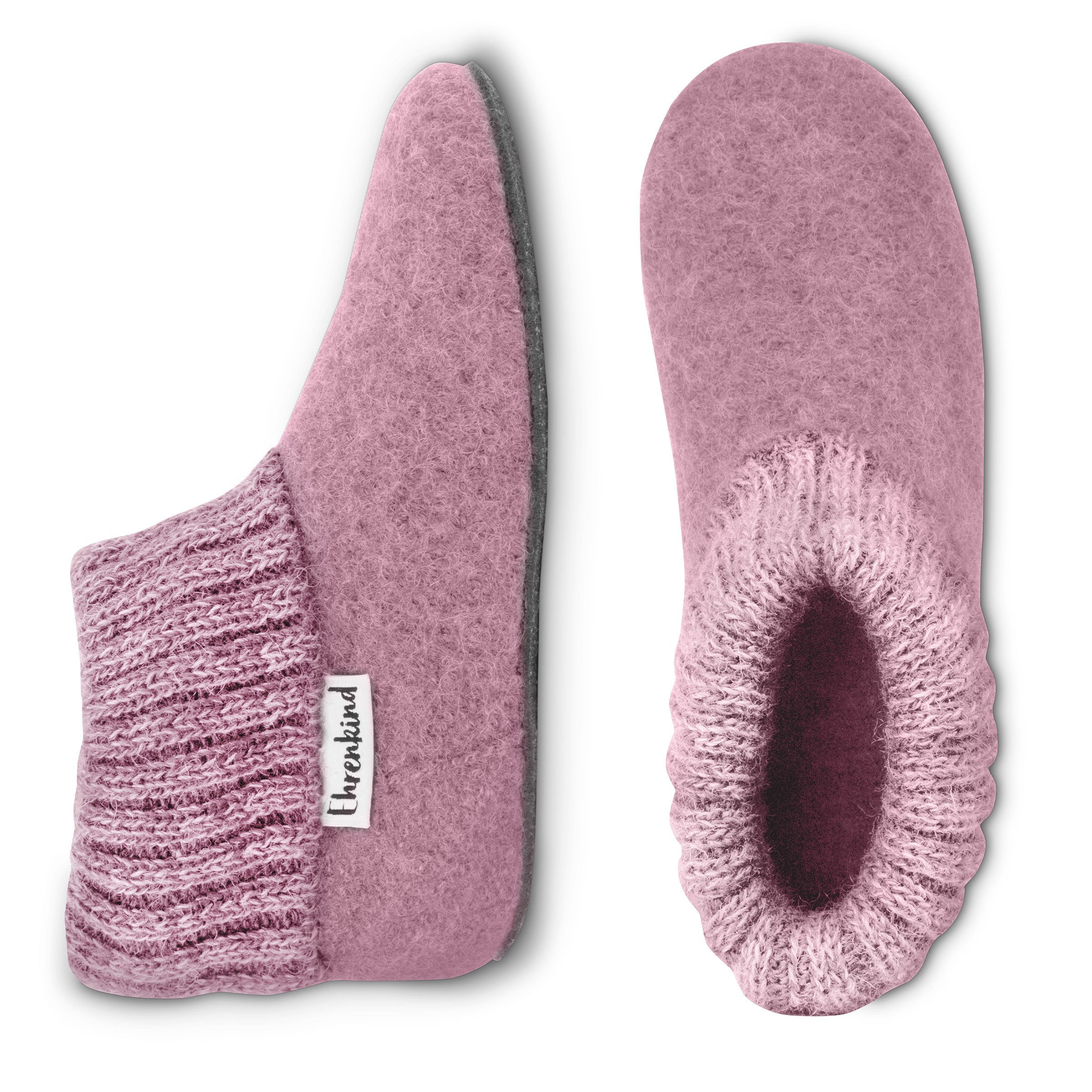 Ehrenkind Gemütliche Kinder-Hausschuhe aus reiner Schurwolle, Rutschfest Hüttenschuhe (atmungsaktiv & temperaturregulierend, Hüttenhausschuhe, Hüttenschuhe Kinder, Hüttenschuhe) ideal für Kindergarten, Schule und zu Hause