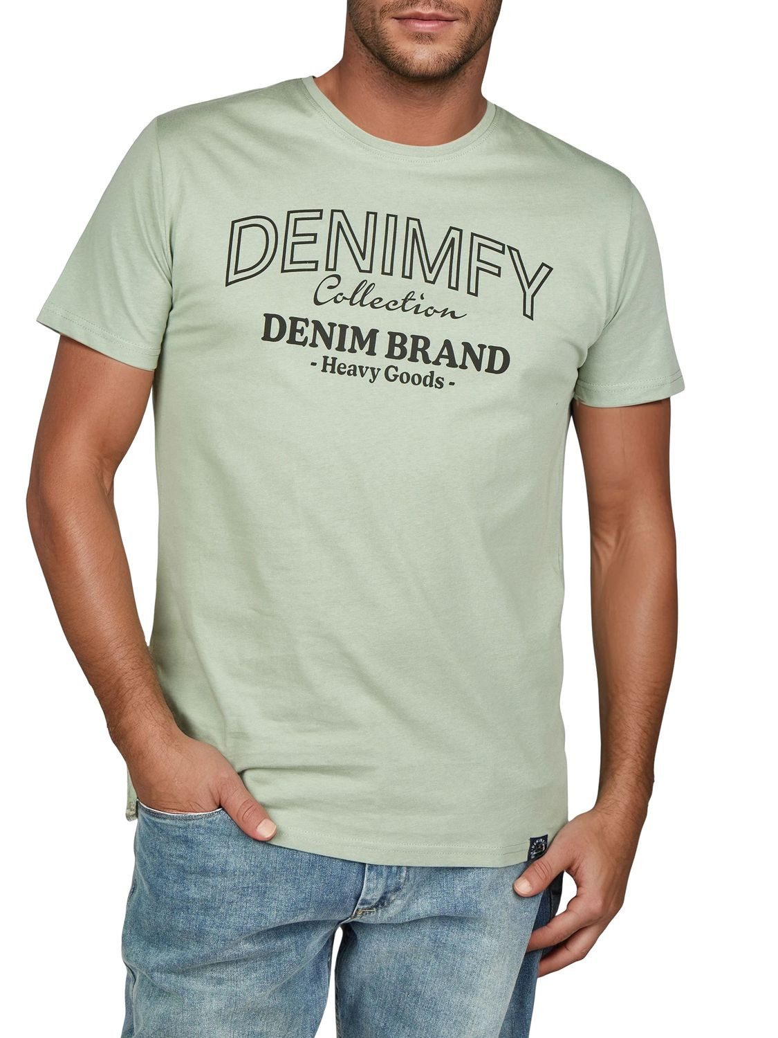 DENIMFY T-Shirt Herren Printshirt DFNuri Regular Fit (Vorteilspack, 4-tlg) günstig online kaufen