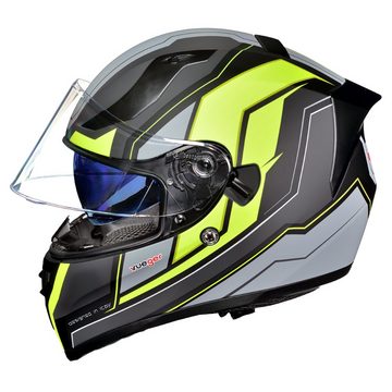 rueger-helmets Motorradhelm rueger RT-826 Motorrad-Helm Integralhelm Fullface Helm Pinlock Sonnenvisier ECE Damen und HerrenRT-826 Black Neon S