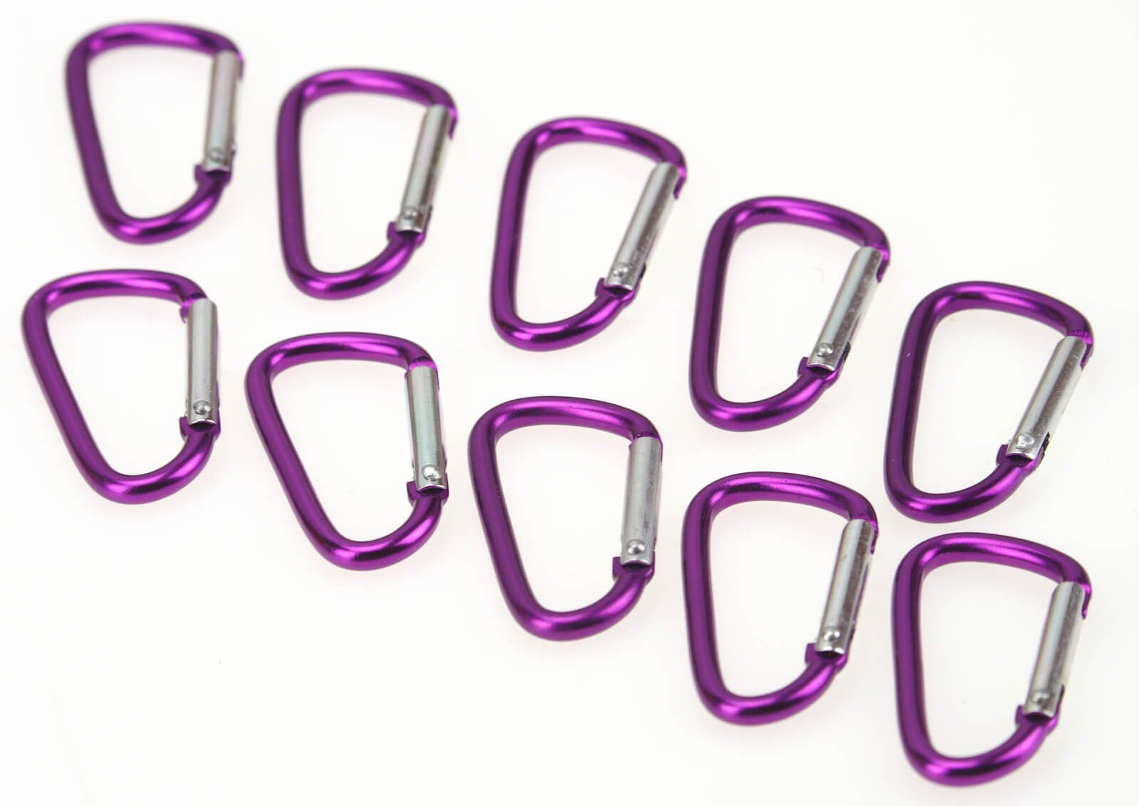ChiliTec Schlüsselanhänger Set 10x Karabiner 4x45mm lila (10-tlg)