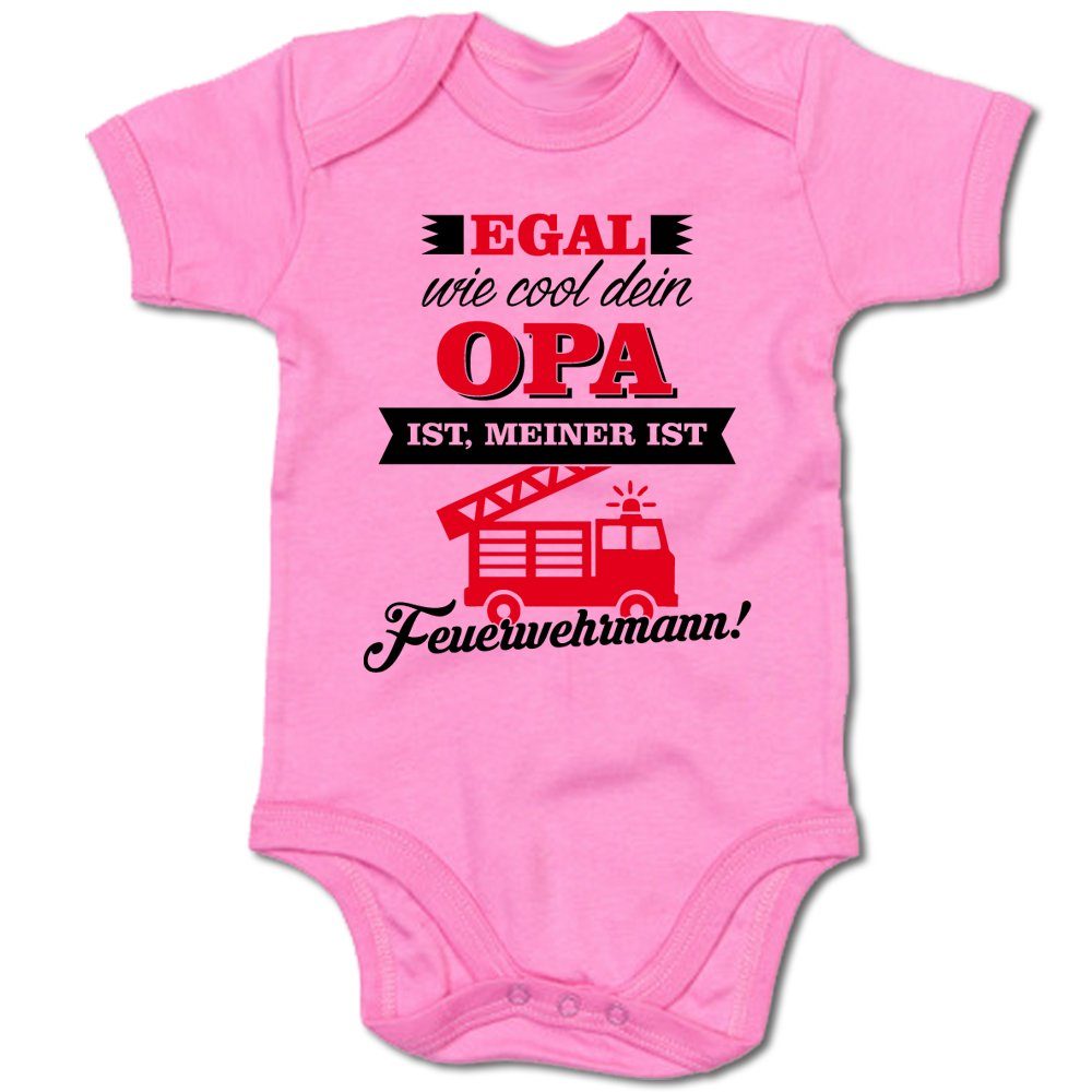 G-graphics Kurzarmbody Egal wie cool dein Opa ist, meiner ist Feuerwehrmann! Baby Body mit Spruch / Motiv / Aufdruck • für/von Oma & Opa