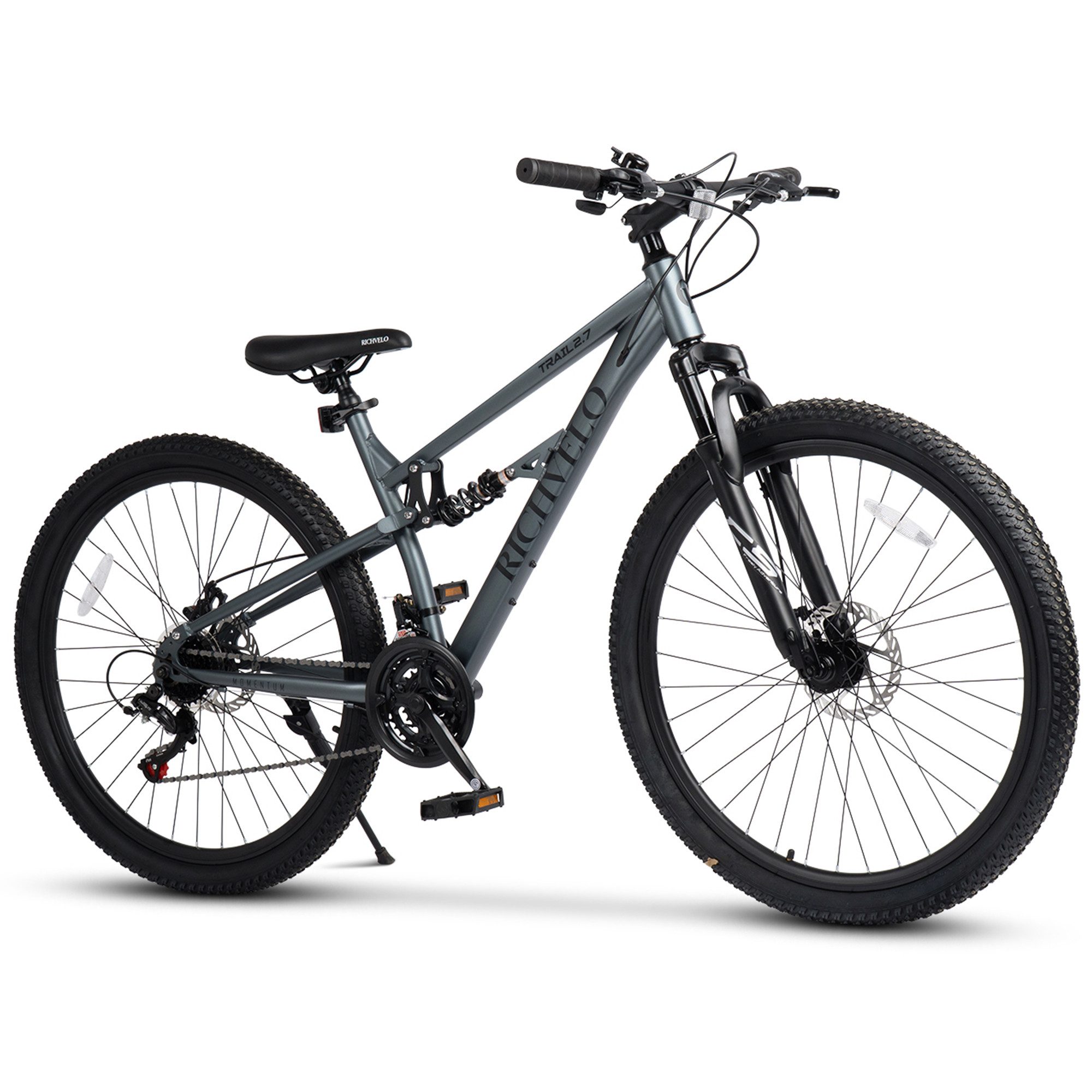 Velors Mountainbike 24 26 27.5 Zoll Fahrrad für Herren Damen Jungen, 21 Gang Shimano Tourney Schaltwerk, Kettenschaltung, mechanische Scheibenbremse Fully MTB Fahrrad Bike für Damen Herren