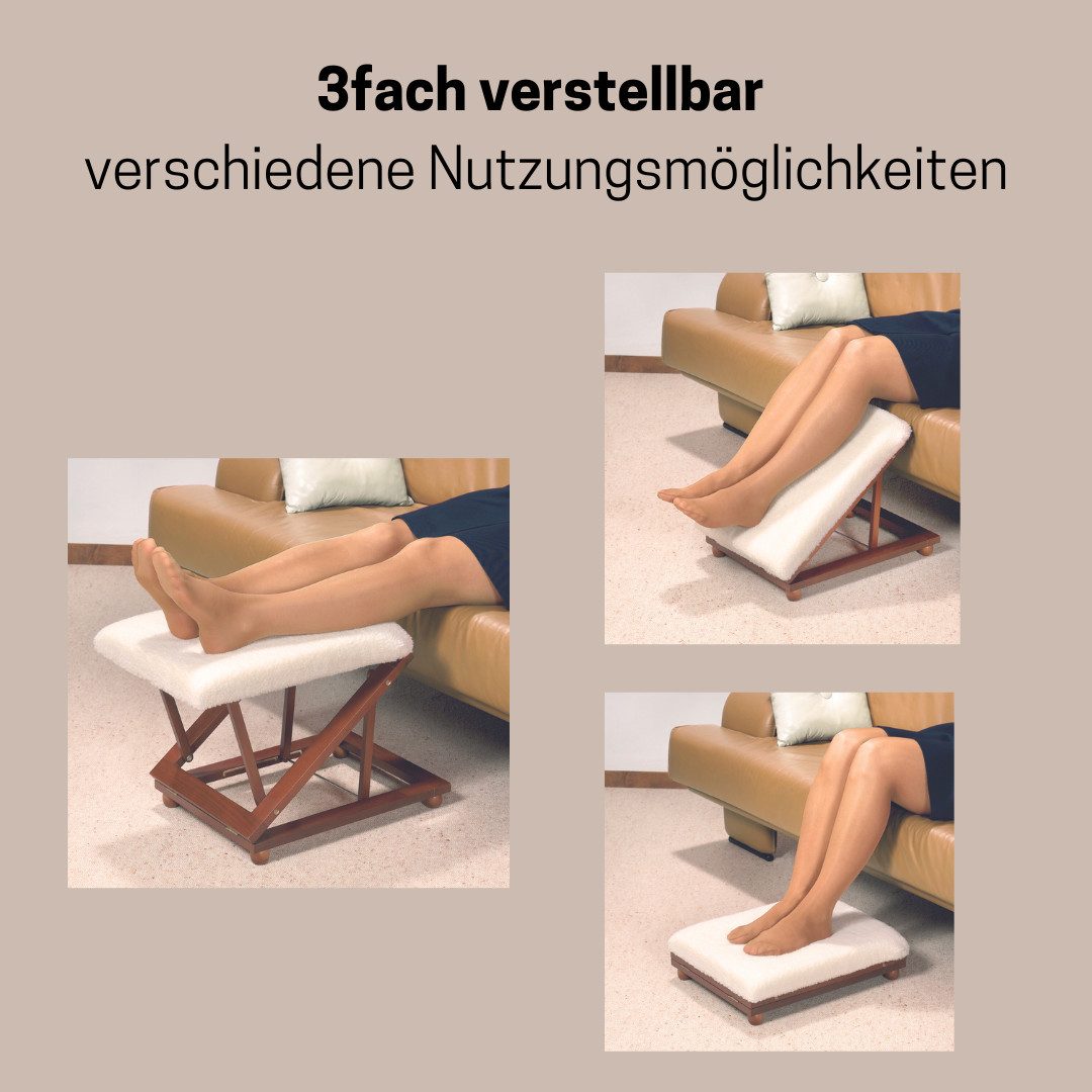 Medosan Fußhocker Relax-Hocker “Luxus”, Fußhocker, 3fach höhenverstellbar