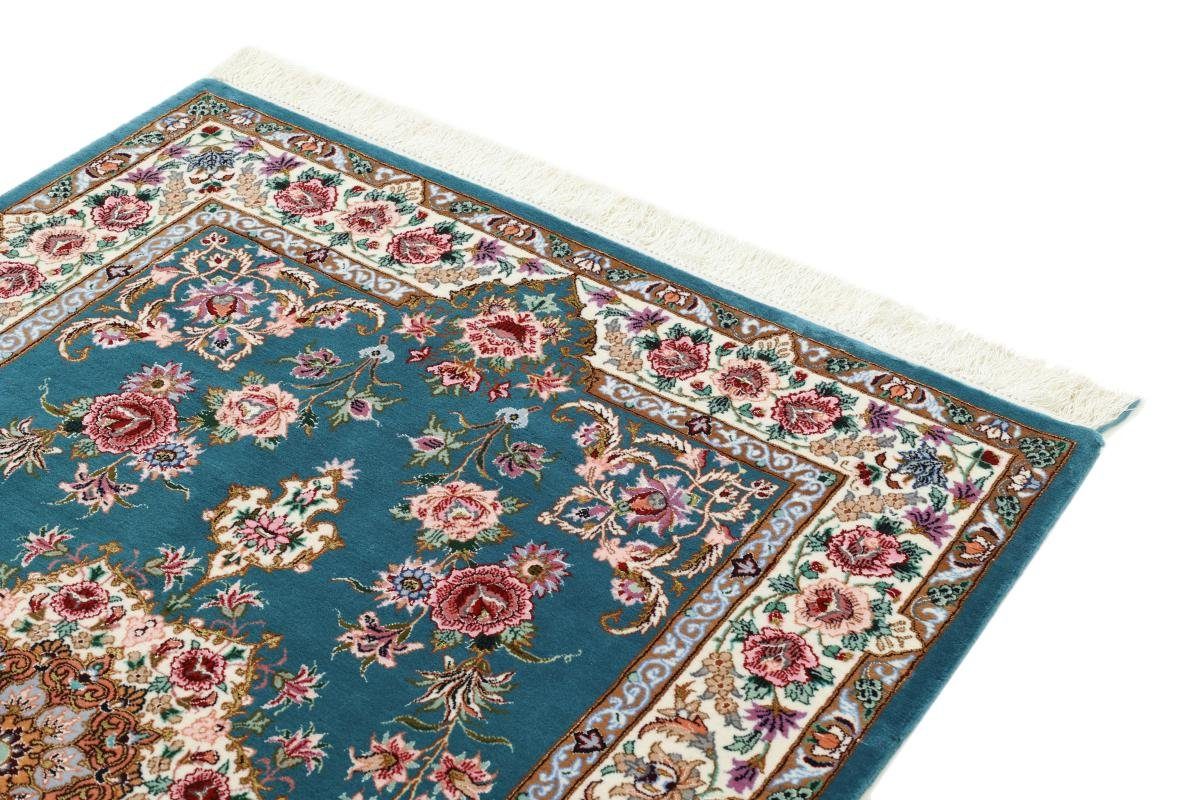 Seidenkette 6 Isfahan Orientteppich, Höhe: Handgeknüpfter 108x160 Orientteppich Nain mm Trading, rechteckig,