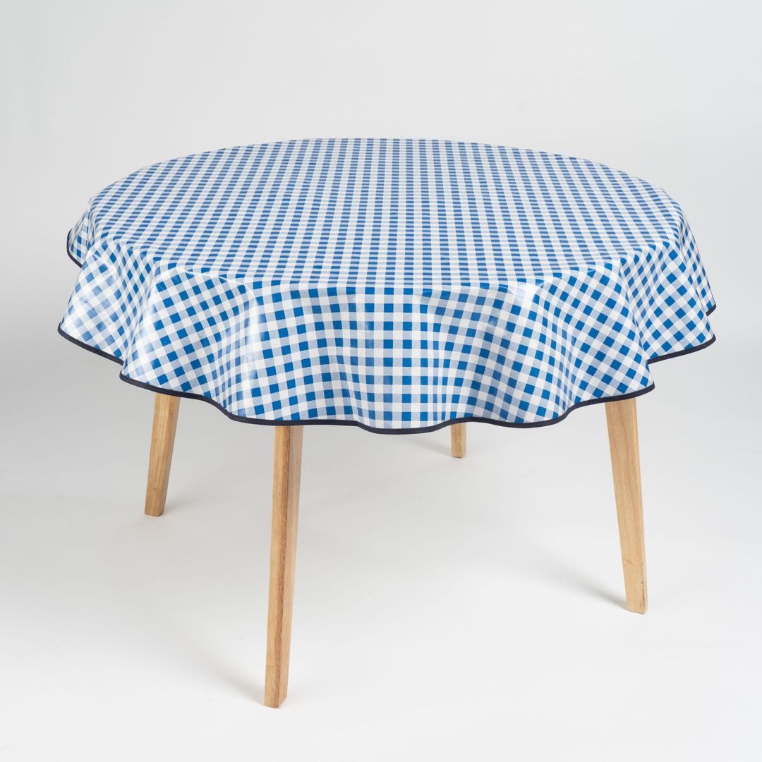 Tischdecke Wachstuch-Tischdecken Abwaschbar Karo Oktoberfest Blau