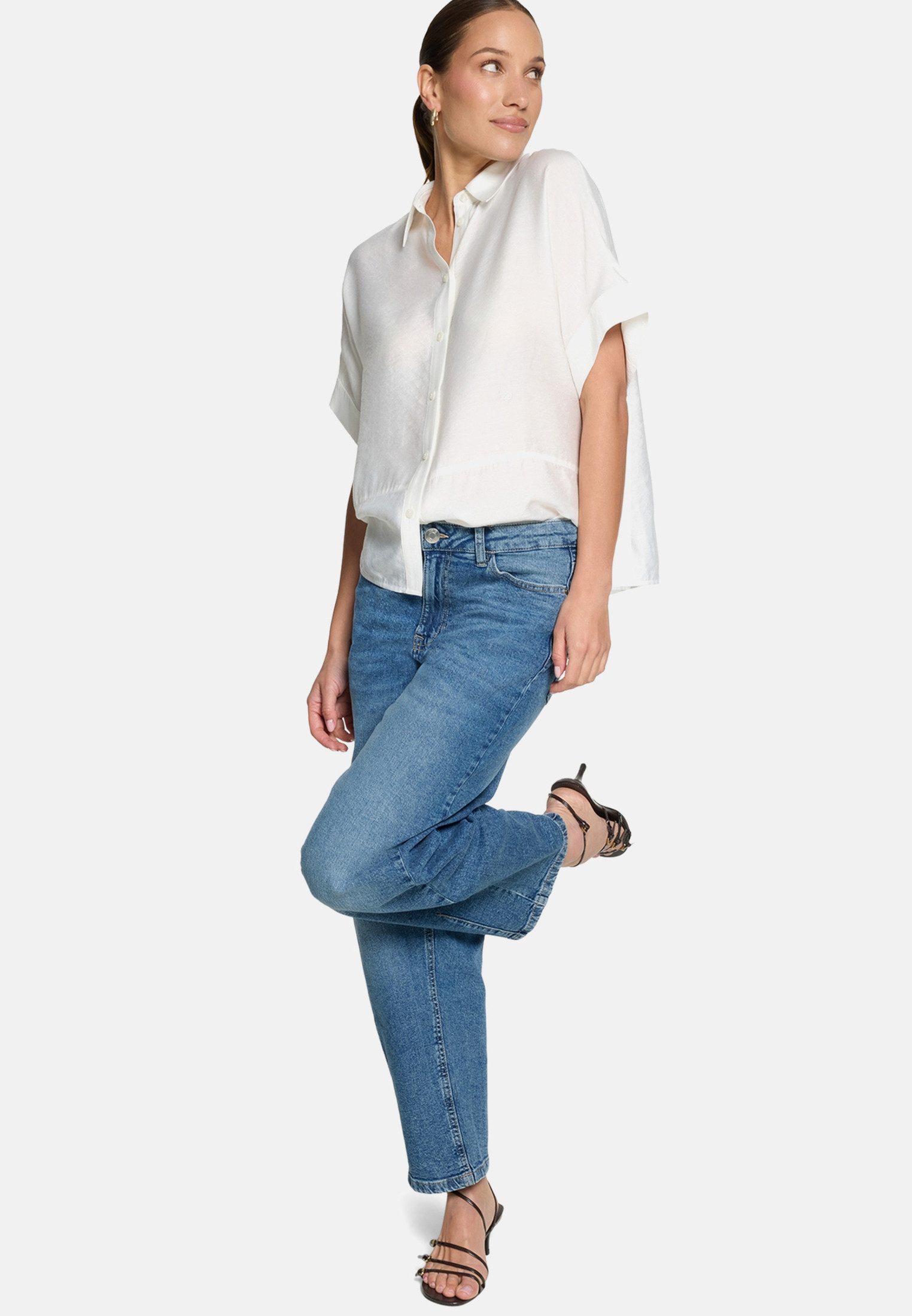 Zero Hemdbluse Damen mit überschnittenen Ärmeln