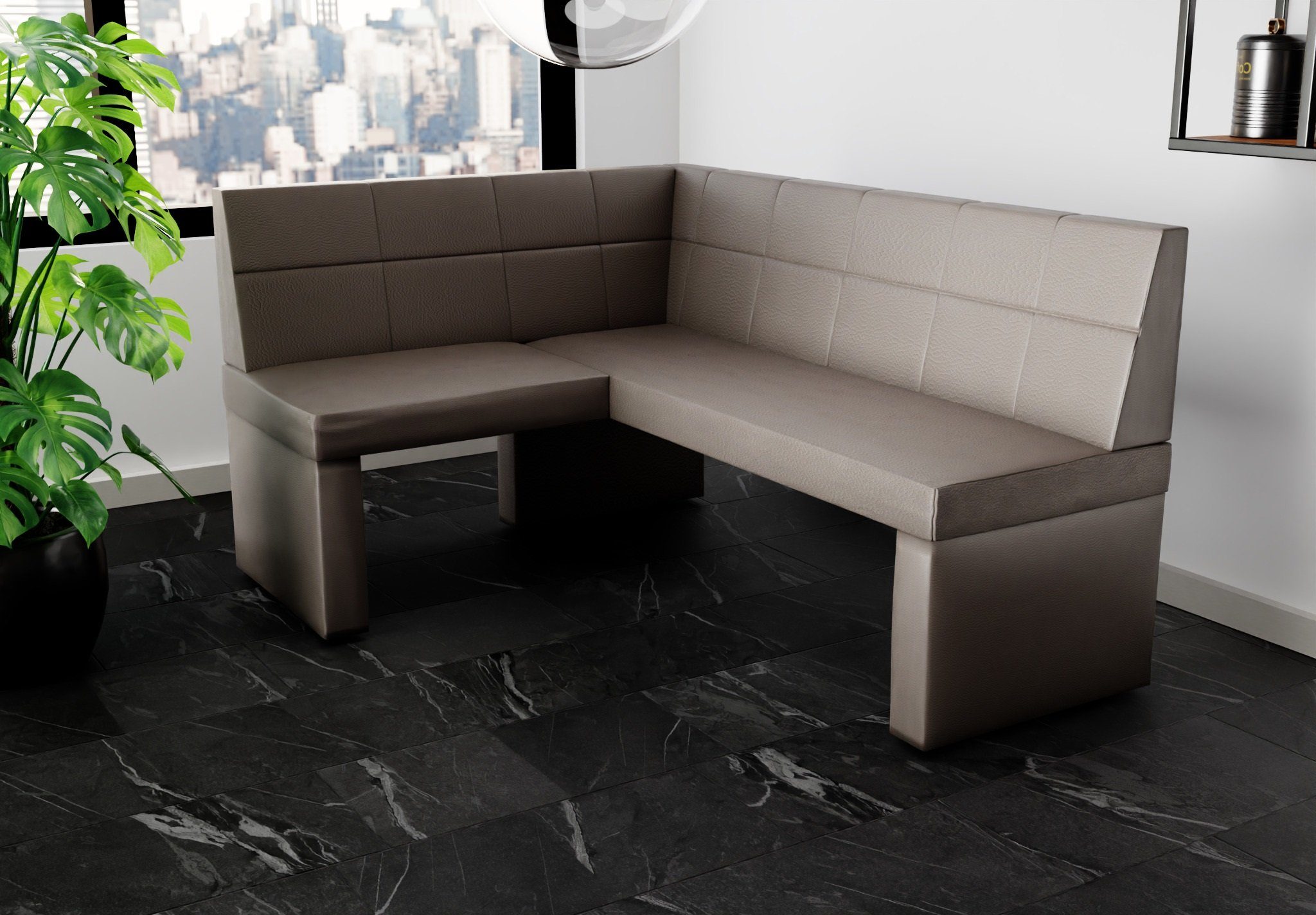 Fun Möbel Eckbank Eckbank Küchenbank Bank „BLAKE“ Größe 168 x128cm