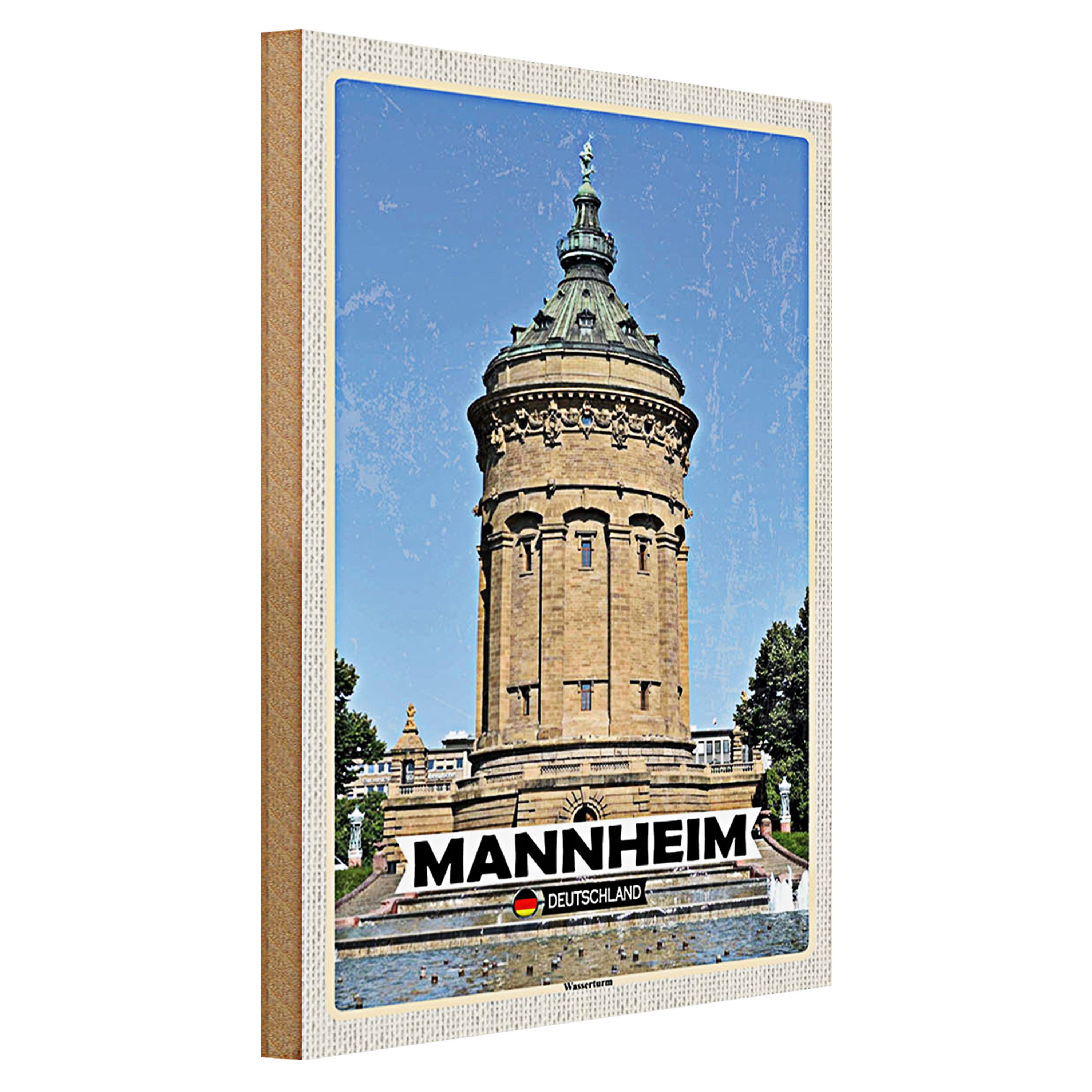 Roomando Holzbild Städte Mannheim Wassertrum Altstadt 30x40cm