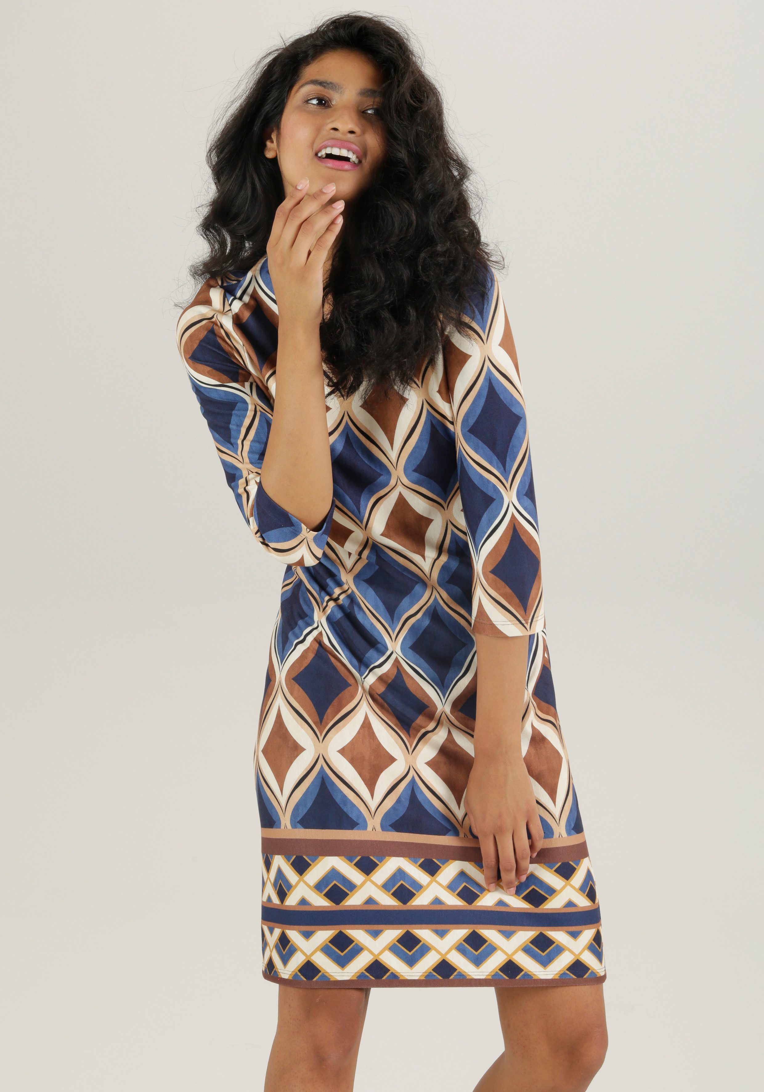 Aniston SELECTED Minikleid mit leichter Taillierung und elegantem Druck günstig online kaufen