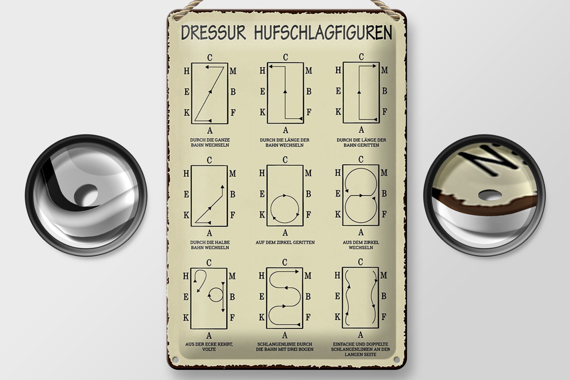 Femer GmbH Metallschild 20x30cm Dressurreiten Hufschlagfiguren Pferd Dressu günstig online kaufen