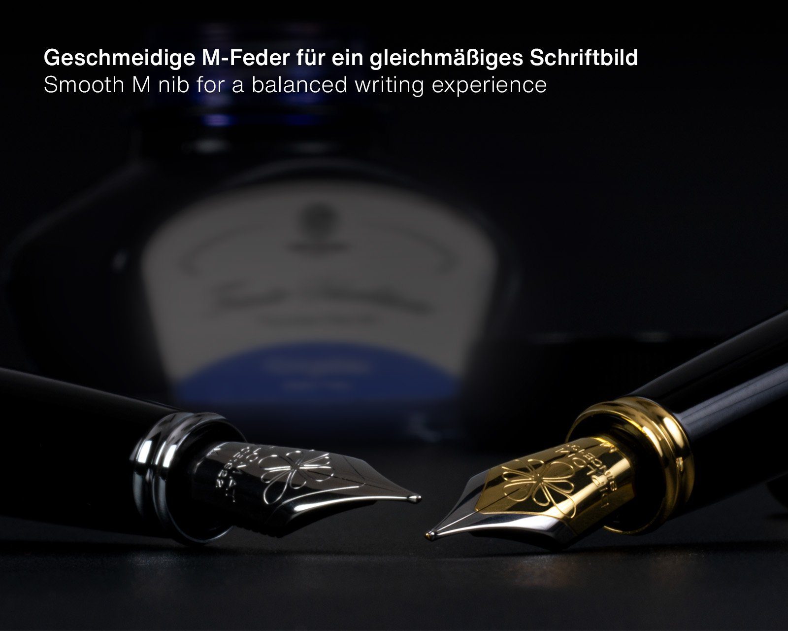 Königsblau MADE Schreibtinte Excellence lapis schwarz, und von IN guillochiert (Komplett-Set mit Wave GERMANY Tintenkonverter, Wenge Holzetui), Füllhalter A+ Octopus DIPLOMAT Fluids