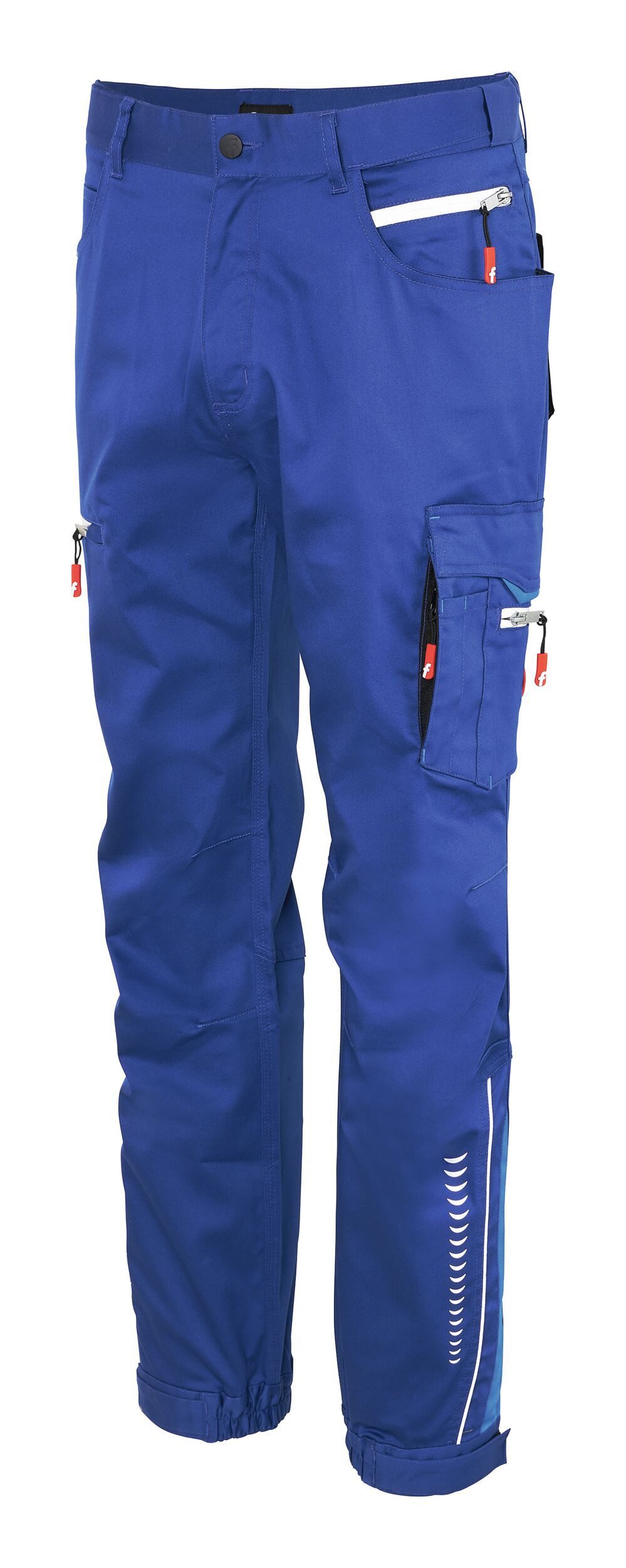 fortis Arbeitsbundhose Herren-Cargohose Flex kornblau/schwarz/blau