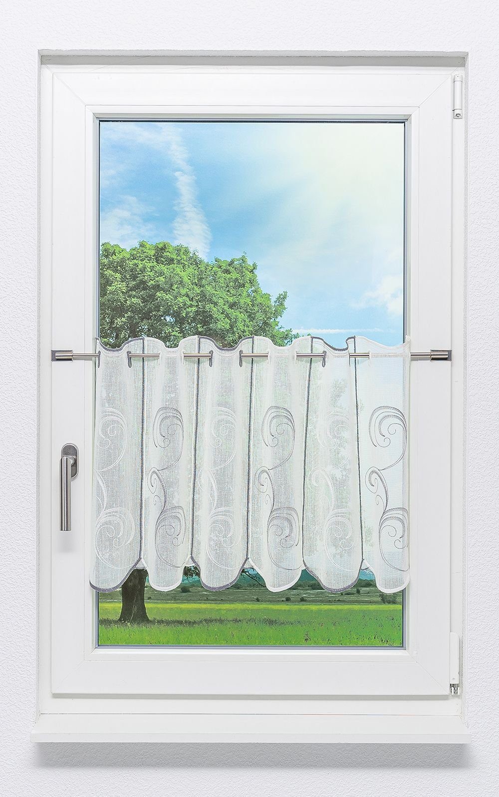 LYSEL®, St), 30x48cm transparent, (1 HxB Scheibengardine Ornamente,