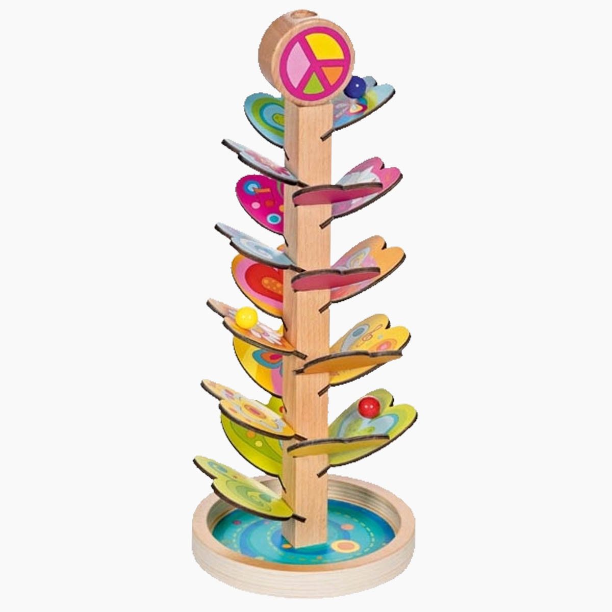 goki Spielzeug-Musikinstrument Murmelspiel Klangkaskade Sound, (packung, 4 tlg., set), Drei Glasmurmeln sorgen für den stimmigen Sound
