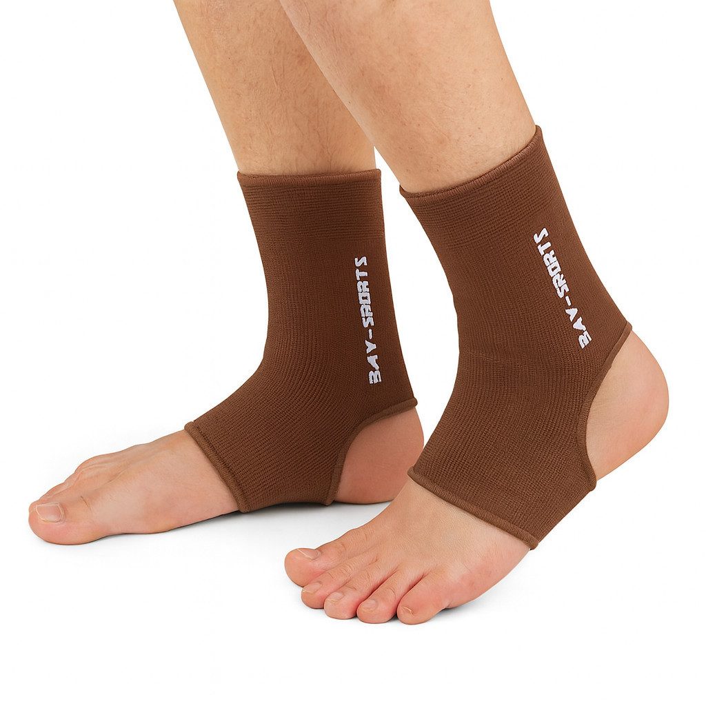 BAY-Sports Fußstütze Darkline Fußbandagen Braun Fußgelenkbandage Ankle Sprunggelenkbandage, zuverlässigen Schutz Stabilität für den Fuß atmungsaktivem Material