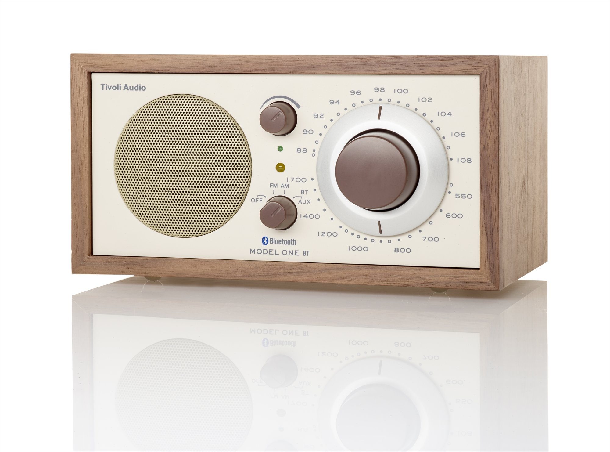 One Model Tivoli BT Küchen-Radio) Bluetooth, Echtholz-Gehäuse, Audio Retro-Optik, Tisch-Radio, Walnuss/Beige (FM-Tuner, UKW-Radio