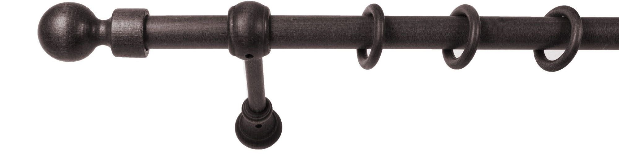 SN DECO GROUP Gardinenstange Giro, 1-läufig, Fixmaß, mit Bohren, verschraubt, Holzwerkstoff, 28 mm, Holz, verschiedene Längen und Farben, Komplettset