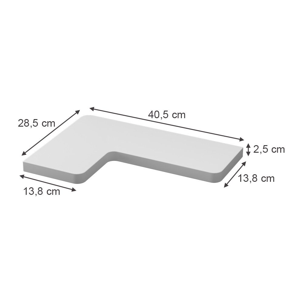 Vicco Eckregal Curva, Weiß, 40.5 x 2.5 cm 3er Set, 3-tlg.