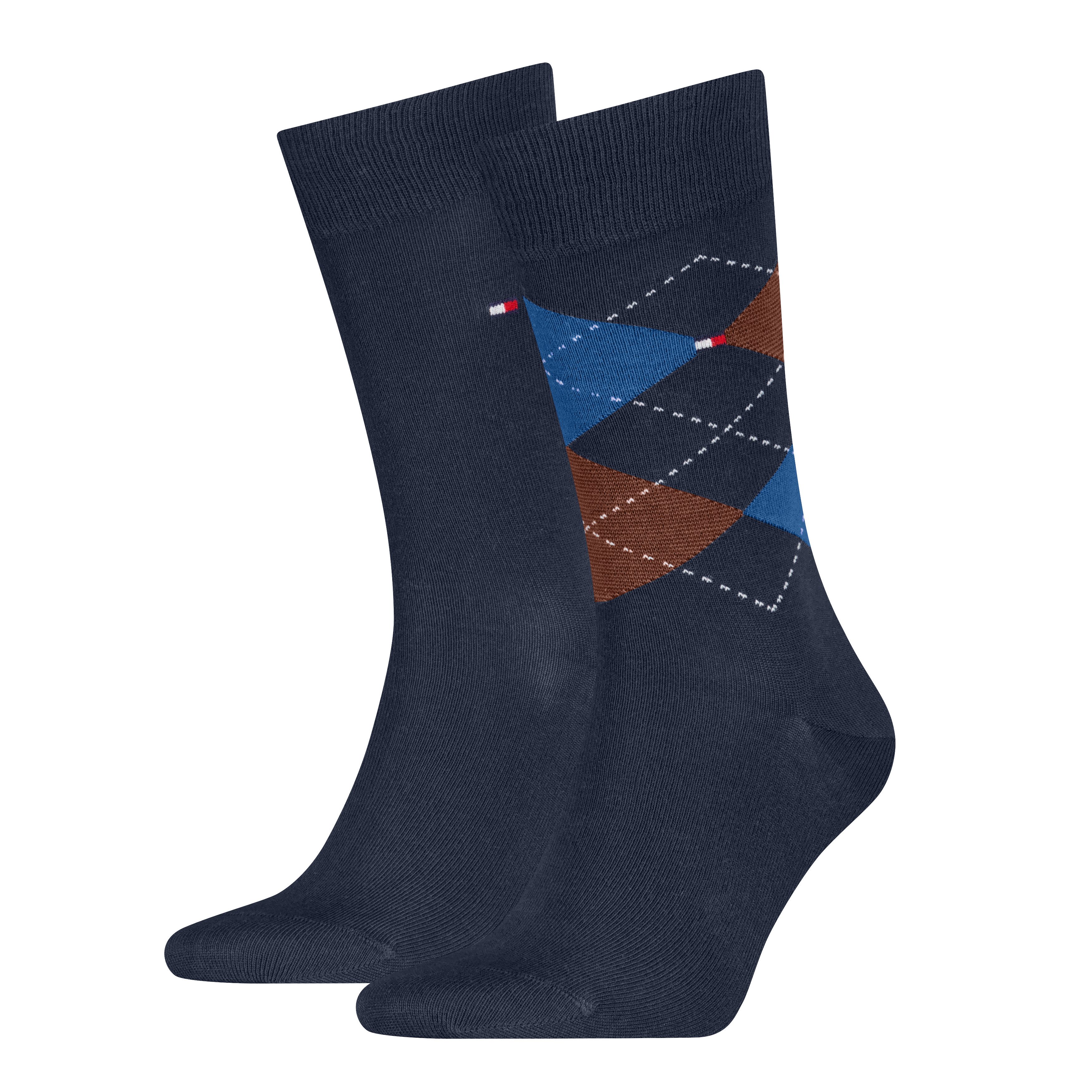 Tommy Hilfiger Socken TH MEN SOCK CHECK 2P (2-Paar, 2 Paar) mit klassischem Argyle-Design