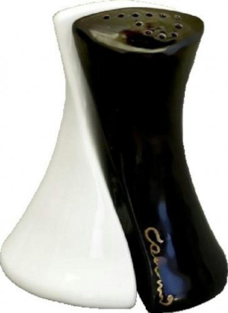 Colani Salz- / Pfefferstreuer Salz- / Pfefferstreuer Schwarz Weiß, (2-tlg), Colani Schriftzug, im Geschenkkarton