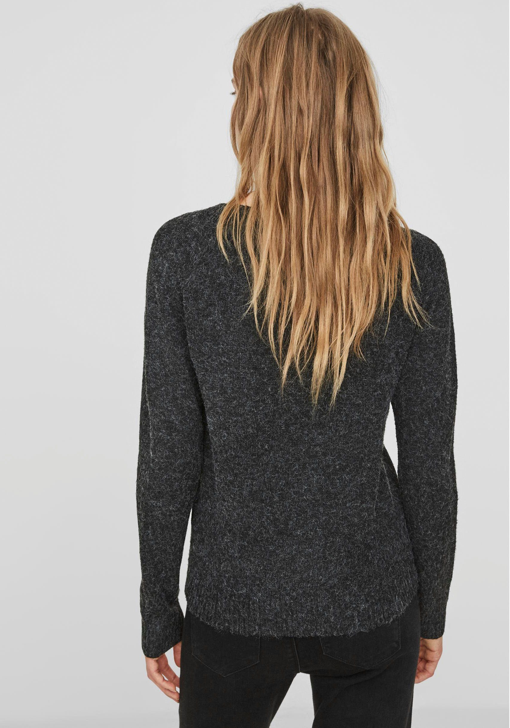 Vero Moda Rundhalspullover VMDOFFY in melierter Optik