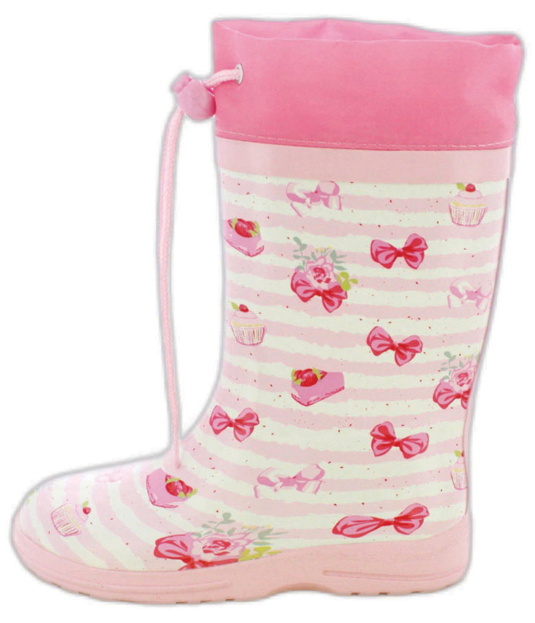 Beck Gummistiefel Cupcake Gummistiefel (zuckersüßer, schmaler Stiefel, für trockene Füße bei Regenwetter) herausnehmbare Einlegesohle, weicher flexibler Naturkautschuk