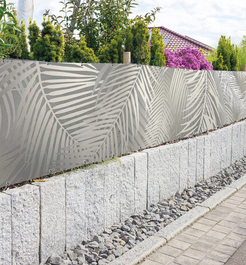 Thumbnail - MyMaxxi Sichtschutzzaunmatten Zaunbanner hängende Palmenblätter silber Sichtschutz Garten Zaun, (Bambus grün)