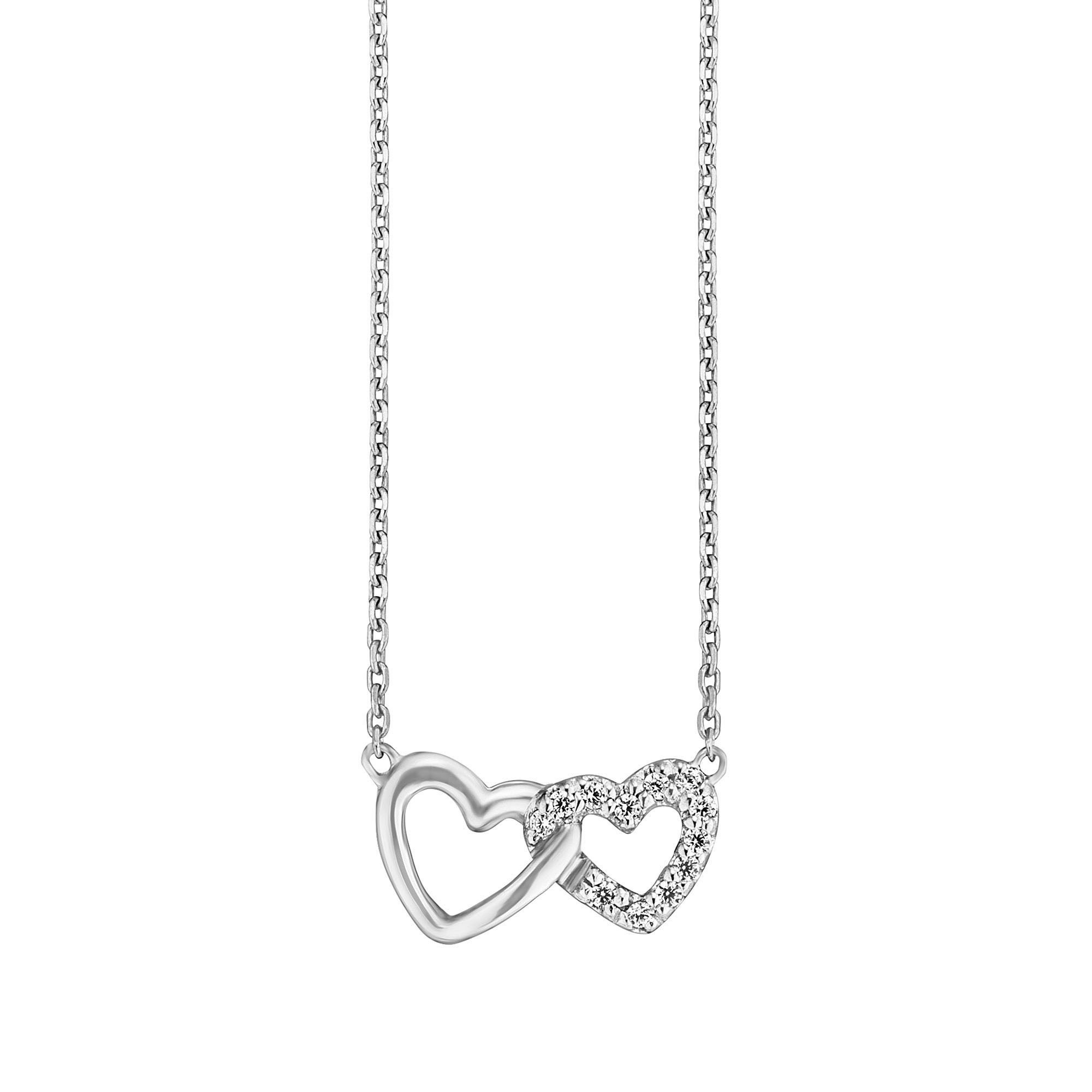 Julie Julsen Collierkettchen 925/- Sterling Silber rhodiniert 2 Herzen